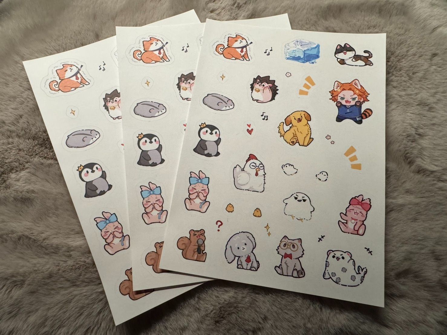 【二創】R1x動物朋友-塗鴉風-A6銅版霧面貼紙