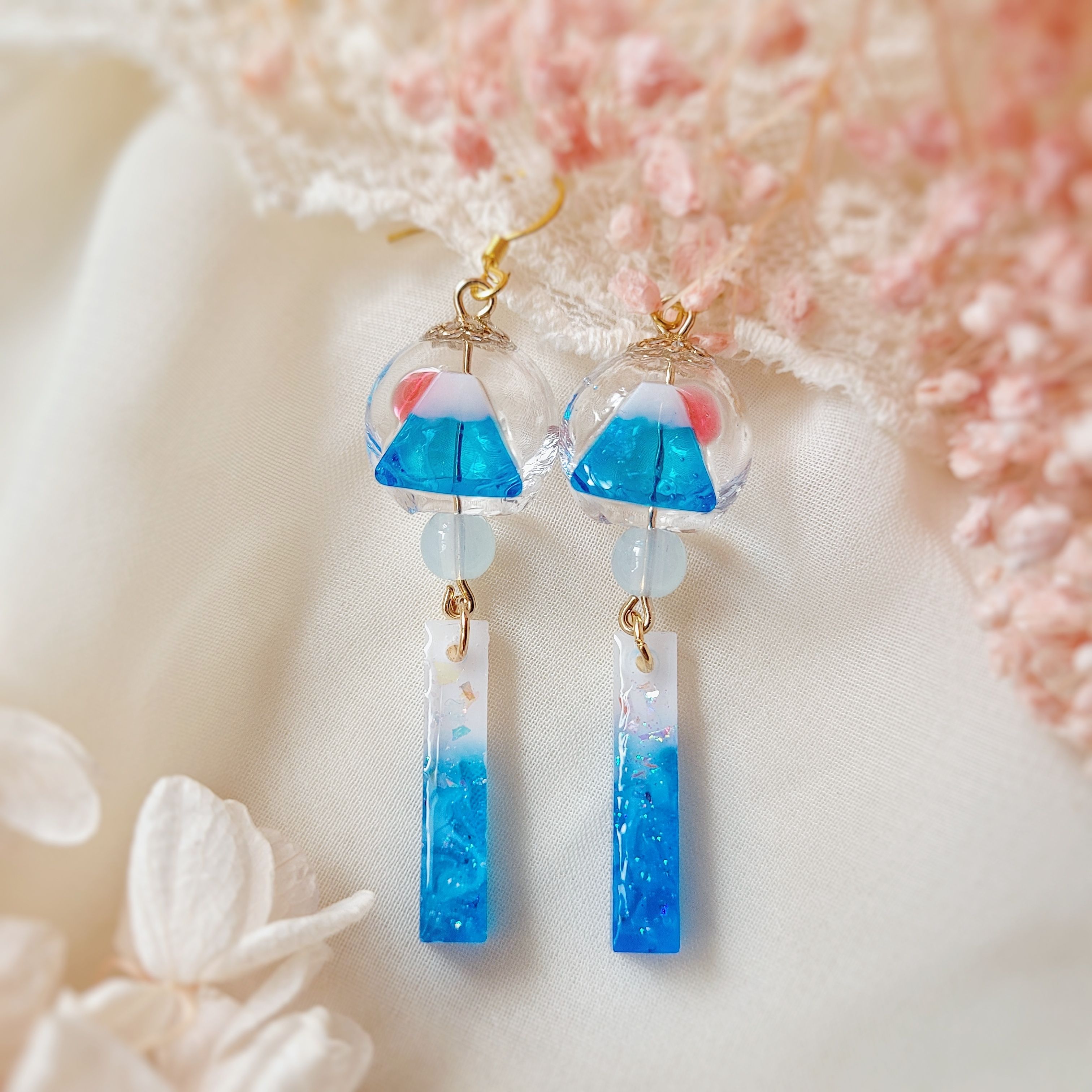 富士山風鈴耳環