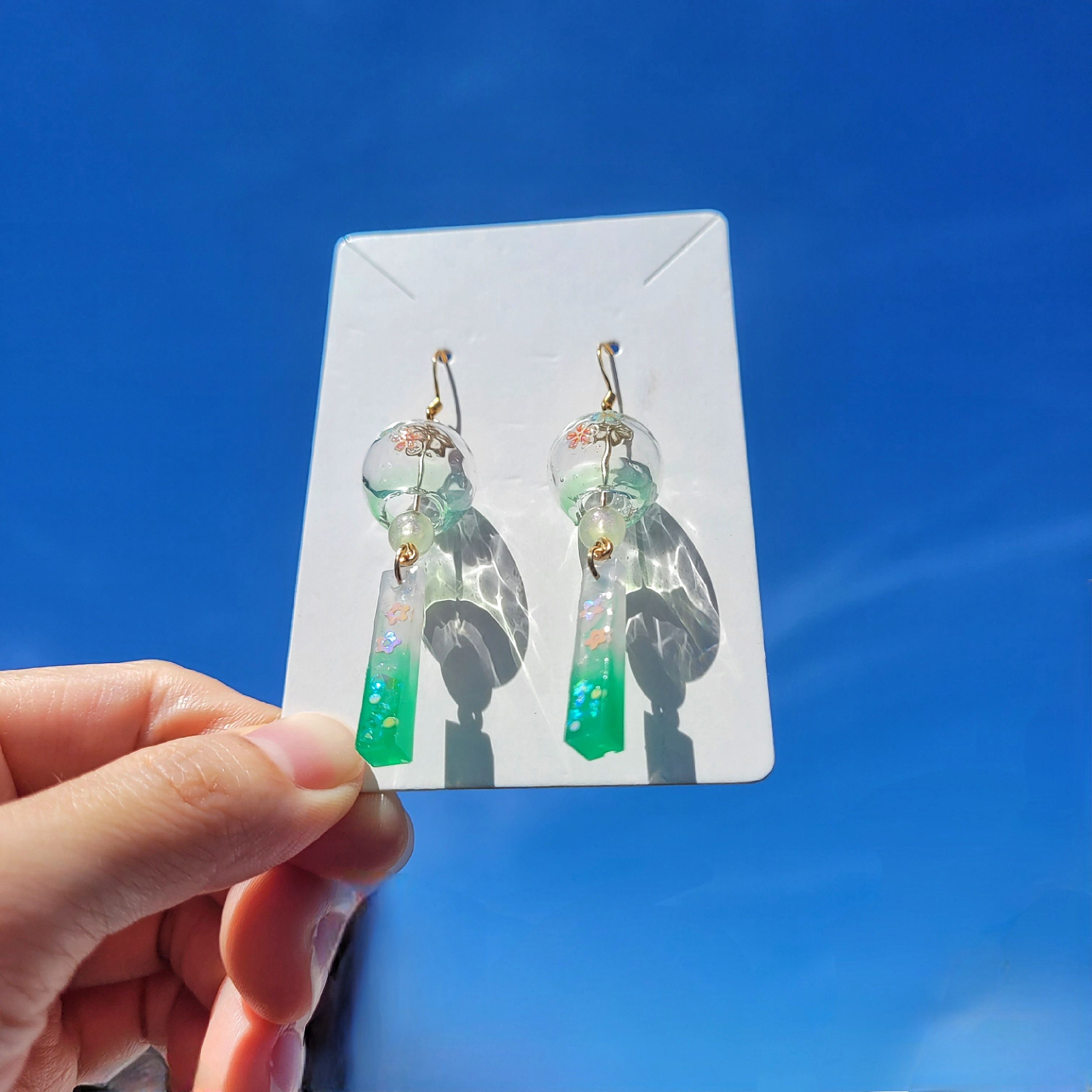 綠意盎然風鈴耳環