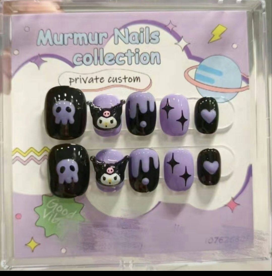 #美甲  #J廠  庫洛米骷髏頭甜美穿戴甲