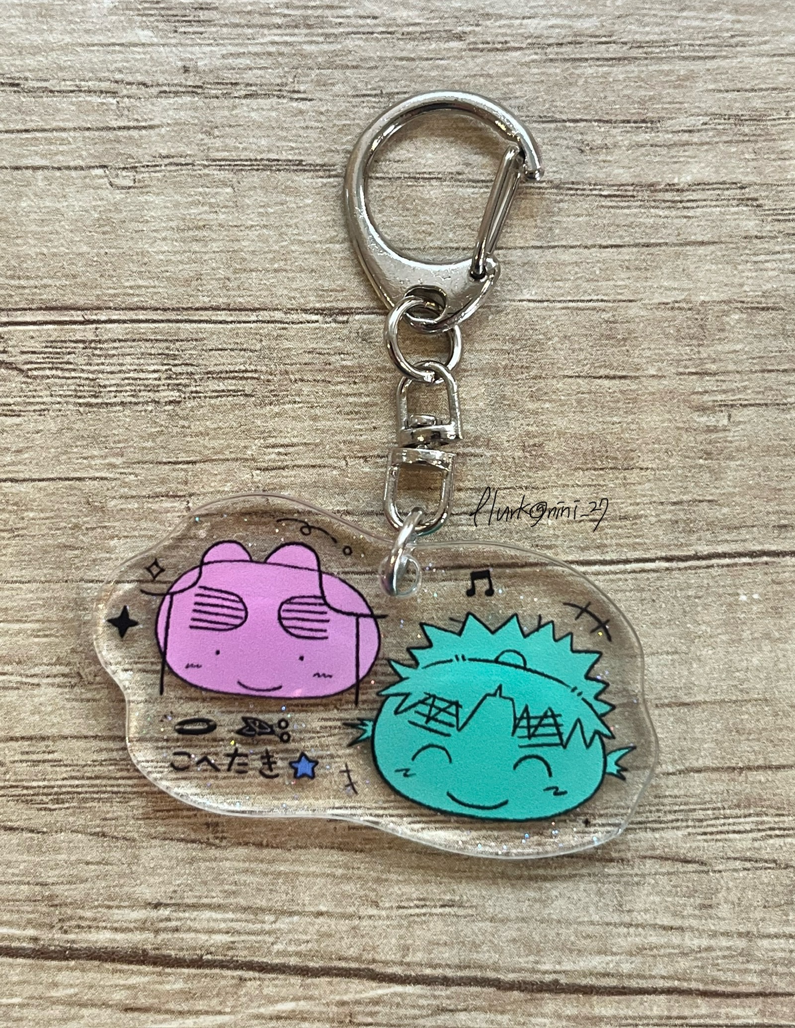 圓圓ㄉこへたき｜透明閃粉壓克力吊飾