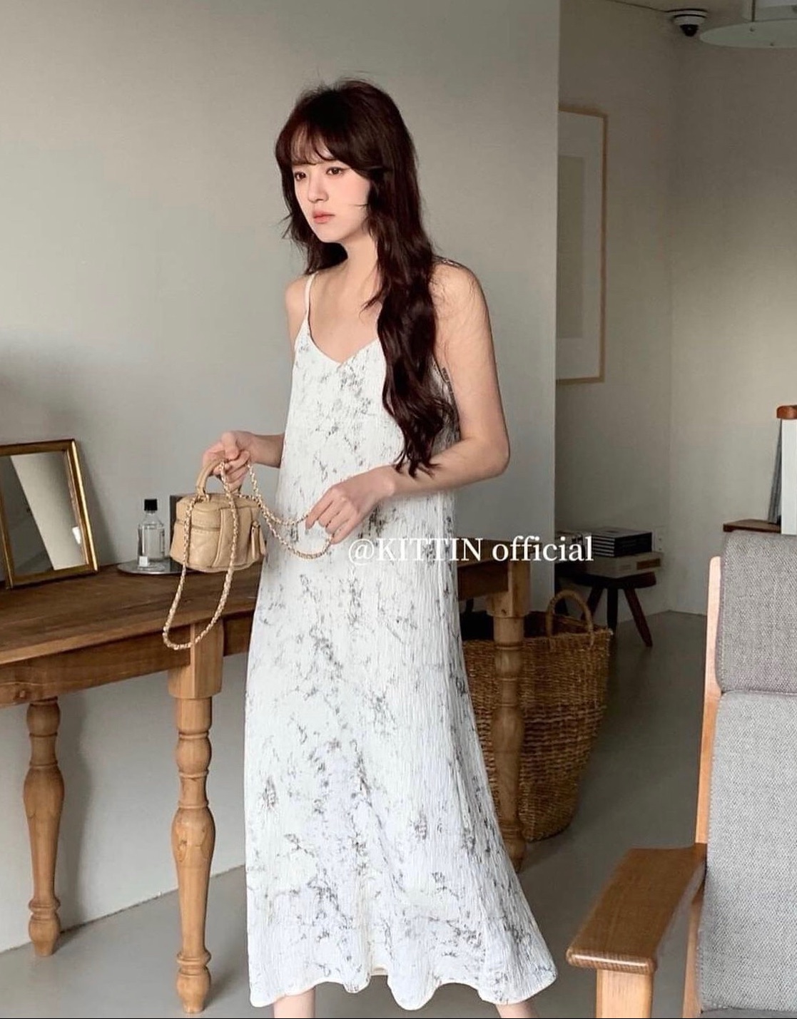 客訂 吊帶洋裝+緞面裙