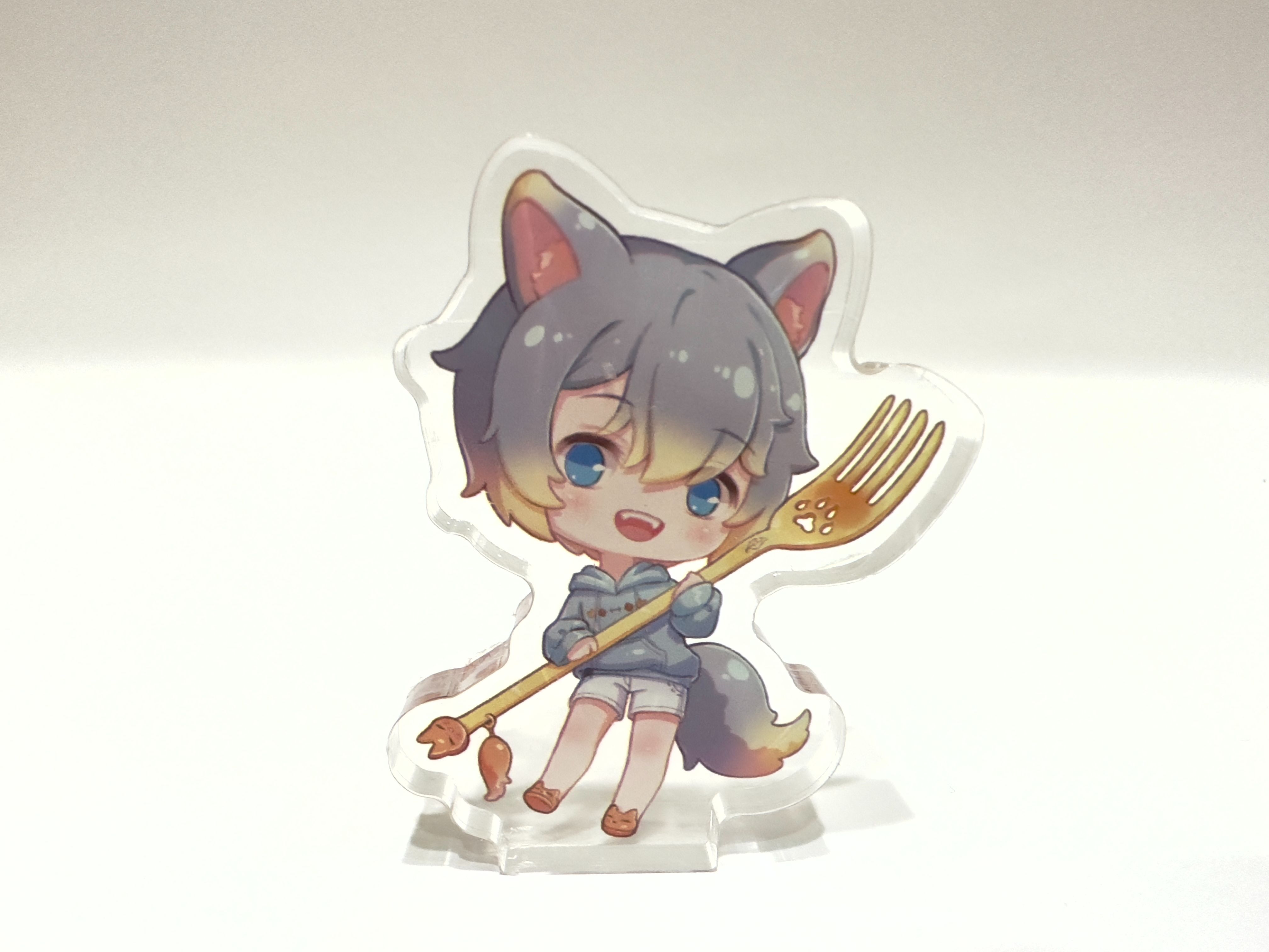 沙沙狐飯友 壓力克立牌 （6cm，厚0.8cm）