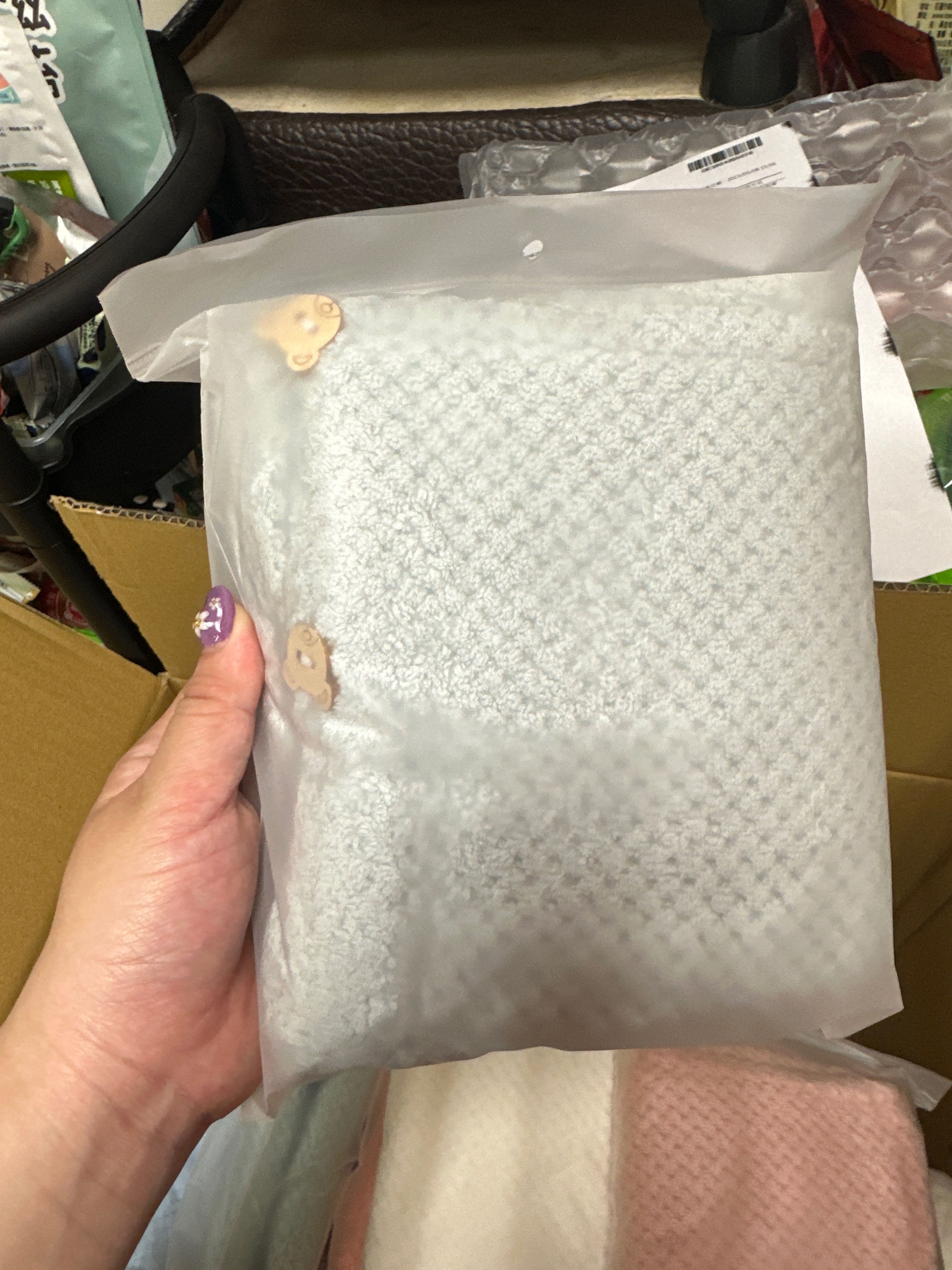 親膚毛絨瞬吸乾髮帽熊熊扣