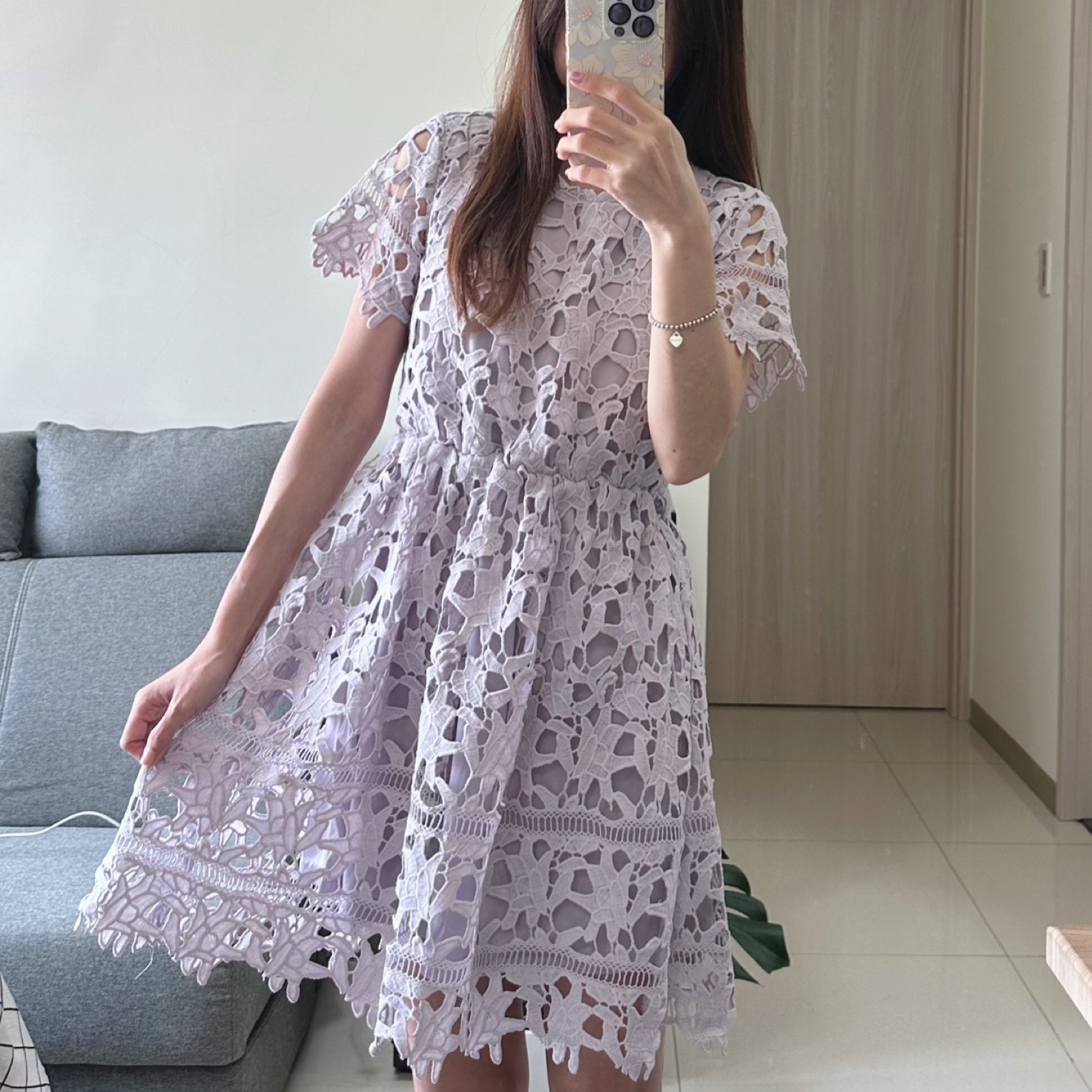 二手 LOVFEE 布蕾絲洋裝 紫S