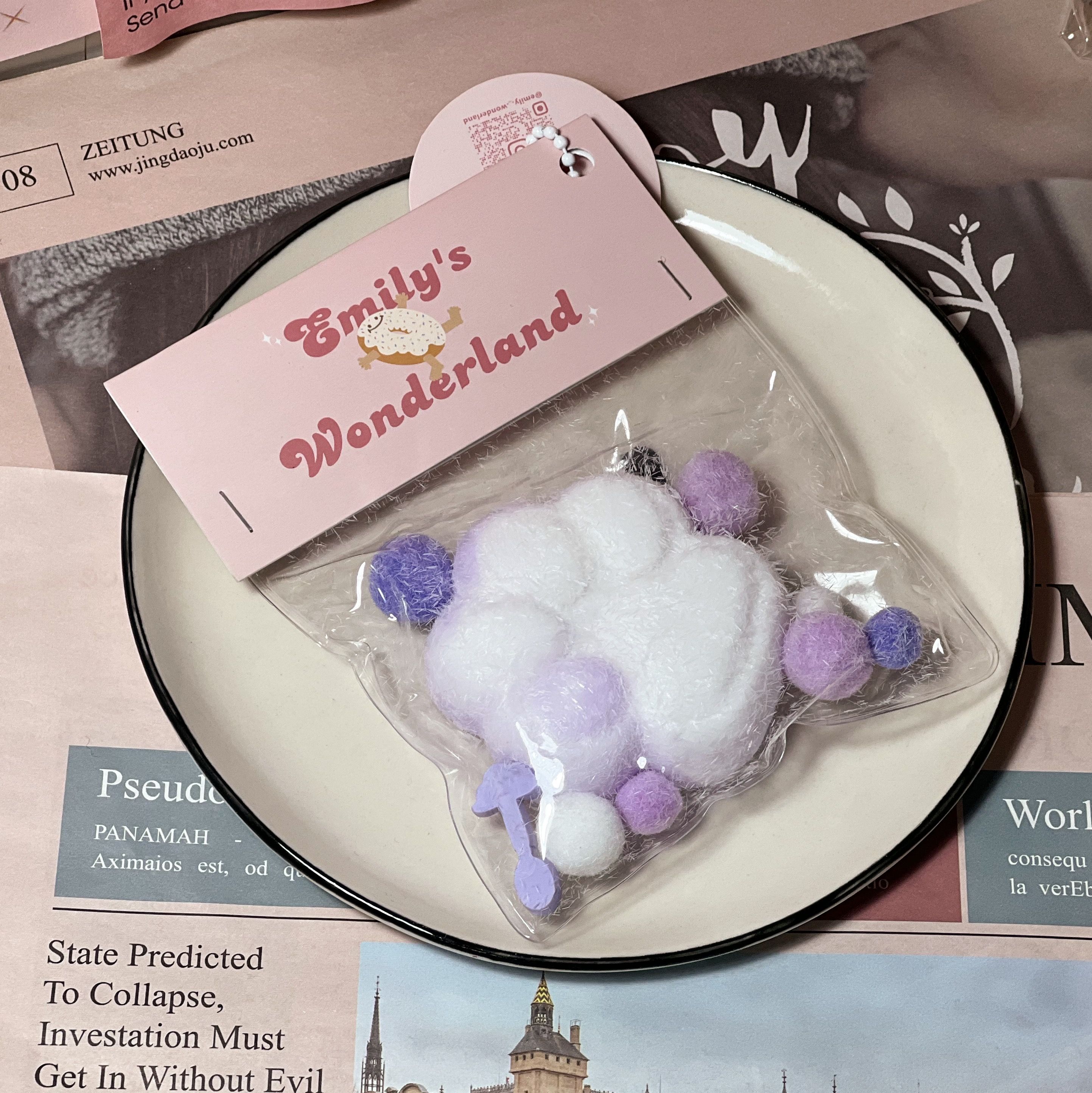 ฅ 艾蜜莉的遊樂園 ฅ 漸層紫植絨喵爪系列 硅膠 矽膠捏捏