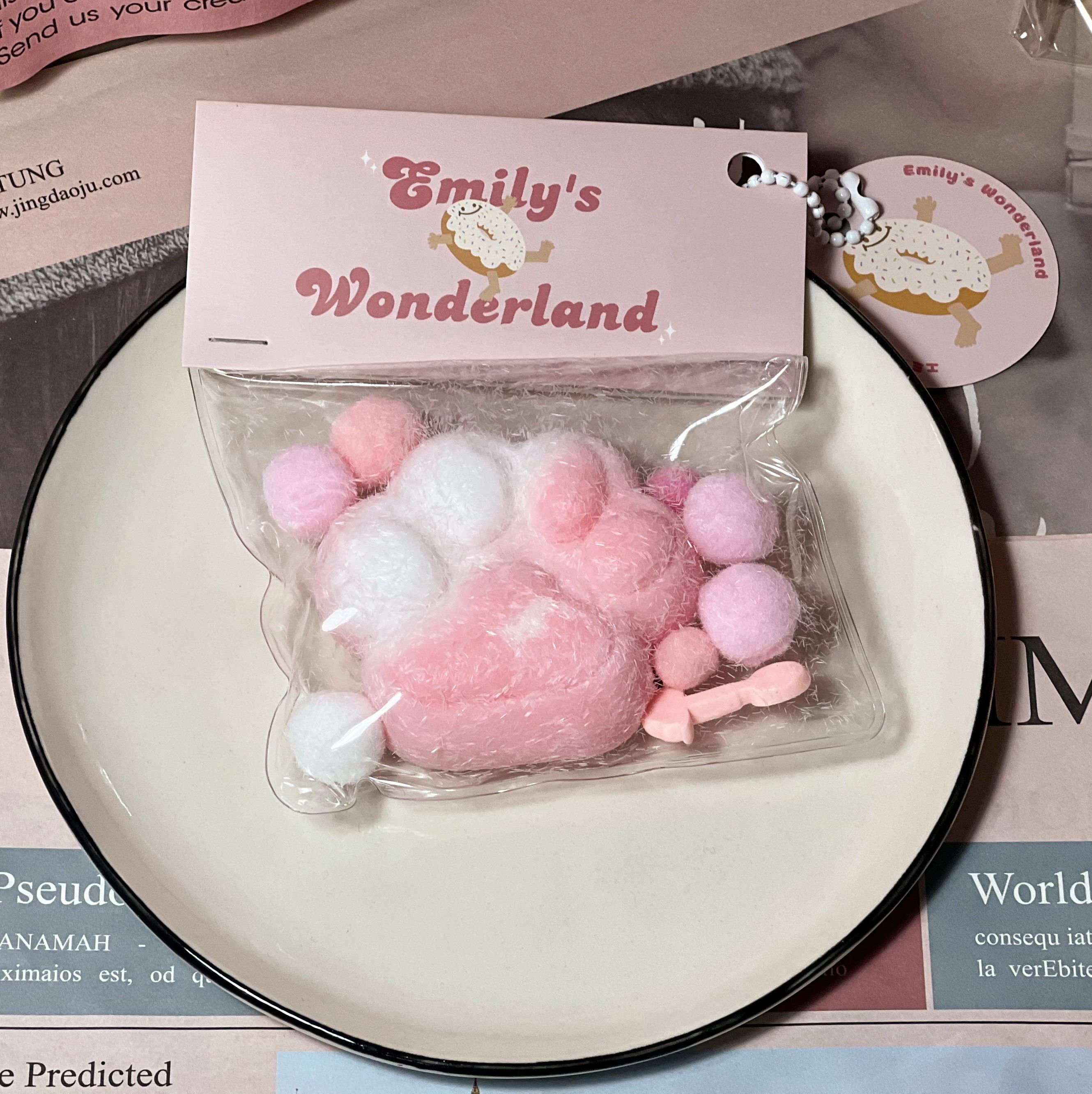 ฅ 艾蜜莉的遊樂園 ฅ 漸層粉植絨喵爪系列 硅膠 矽膠捏捏