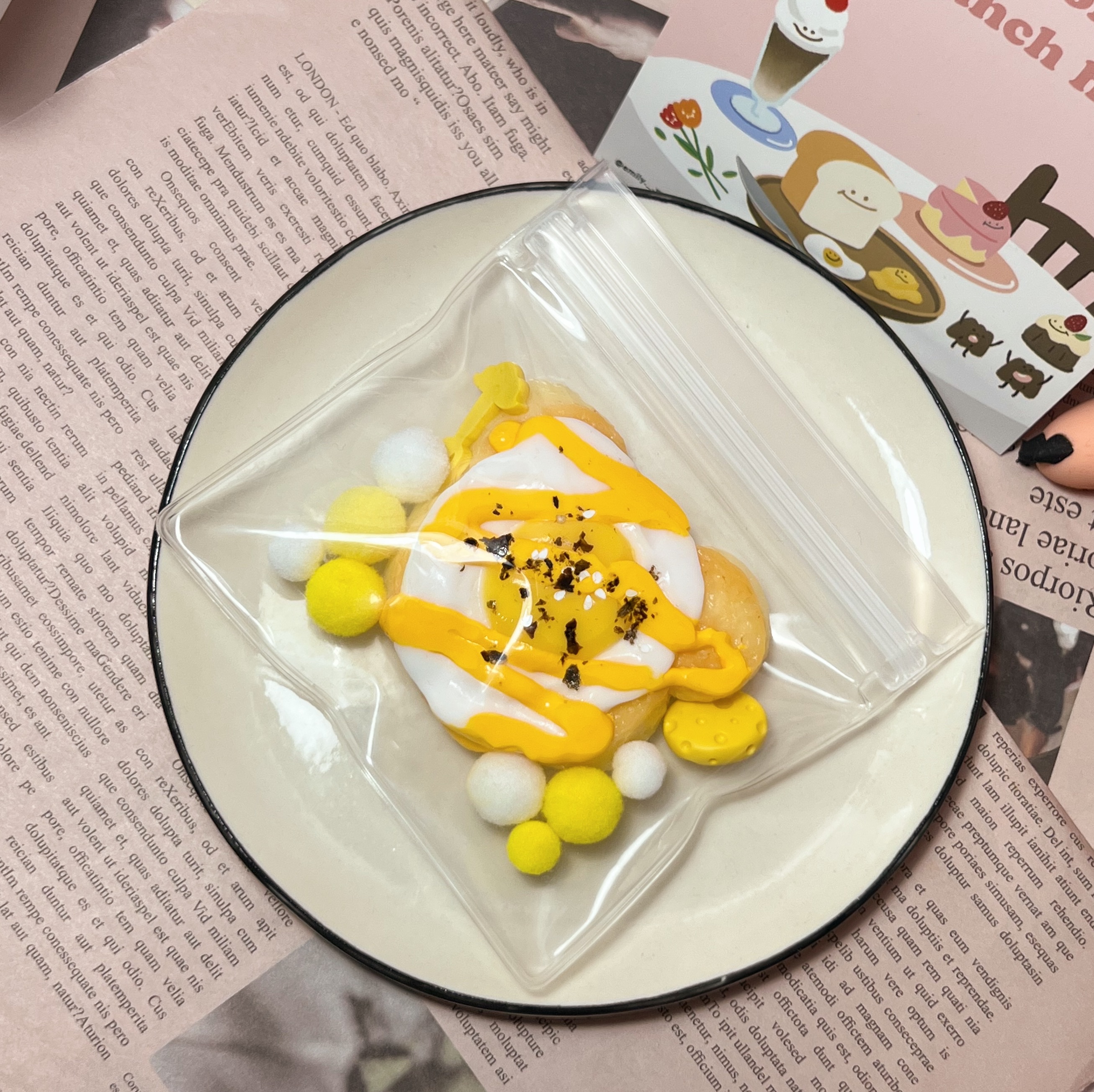 ฅ 艾蜜莉的遊樂園 ฅ 食物捏捏 奶油感 奶油米奇麵包 硅膠 矽膠捏捏