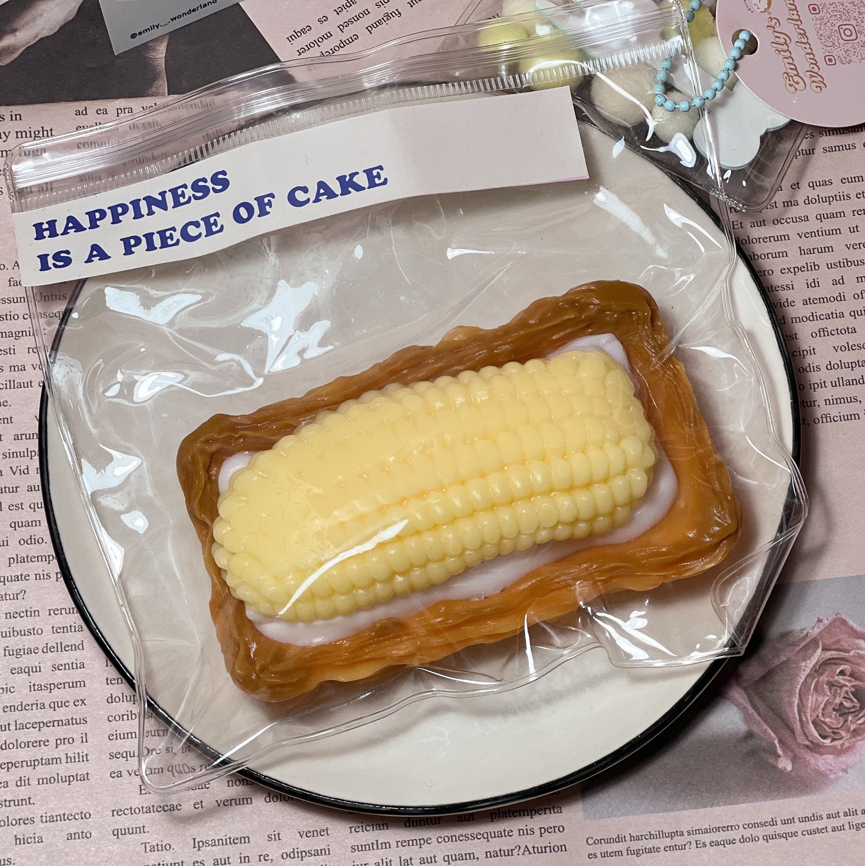 ฅ 艾蜜莉的遊樂園 ฅ 食物捏捏 奶油酥皮 硅膠 矽膠捏捏 捏捏 吊卡