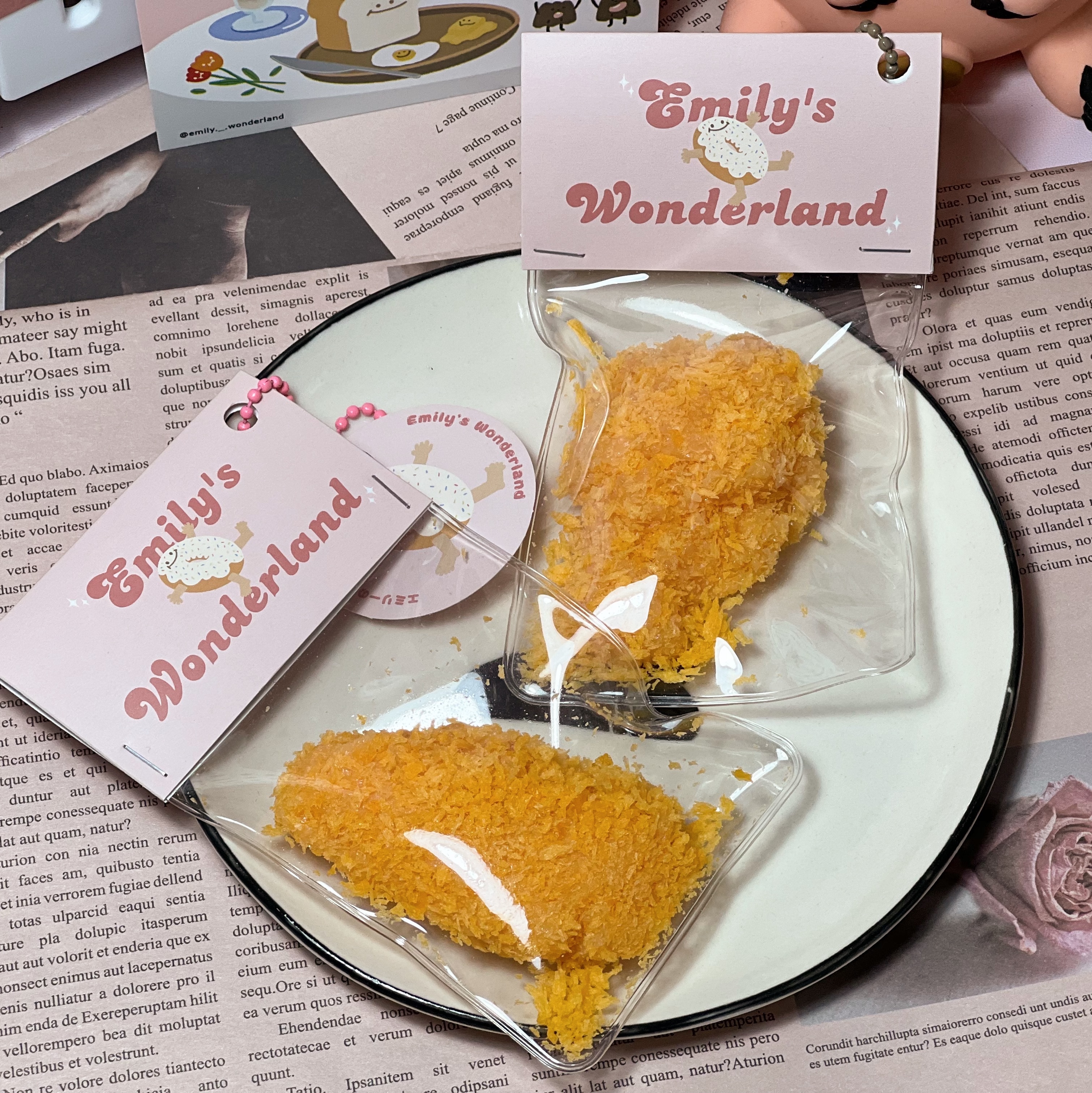 ฅ 艾蜜莉的遊樂園 ฅ 食物捏捏 炸雞 硅膠 矽膠捏捏 捏捏 吊卡