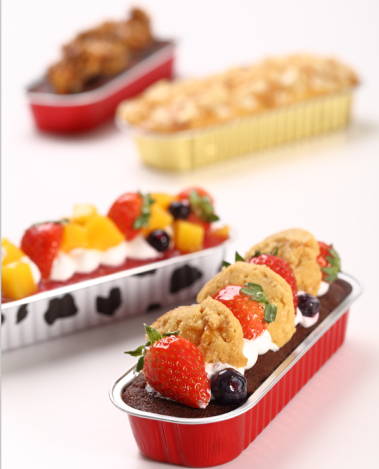 [PIWARE派威爾] 烘焙模具200ml耐烤杯錫紙杯 長方形鋁箔蛋糕盒帶蓋芝士盒 長條起司蛋糕 磅蛋糕模 含蓋