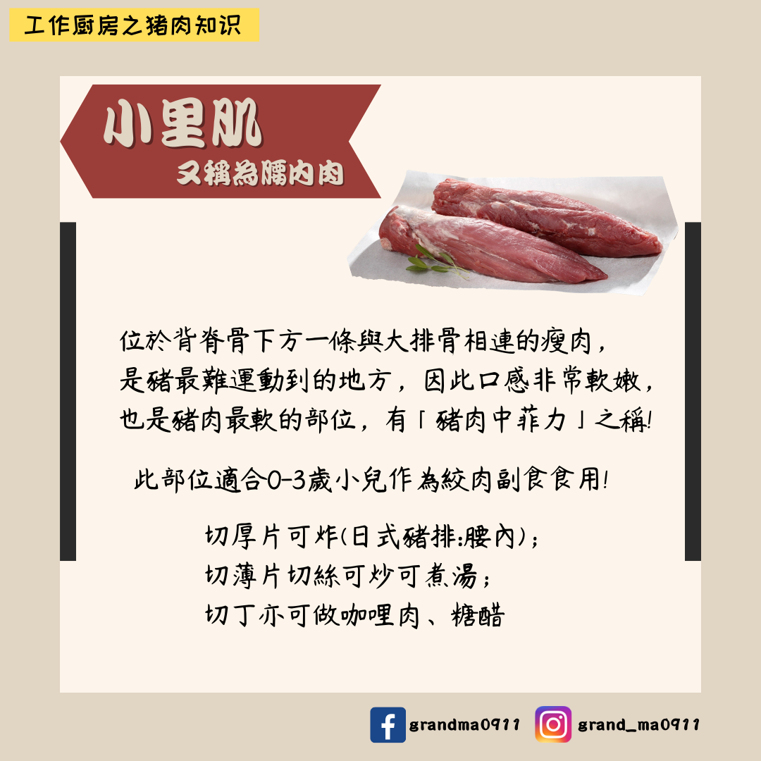 生鮮豬肉-小里肌（腰內肉）｜可炸｜可炒｜可咖哩｜