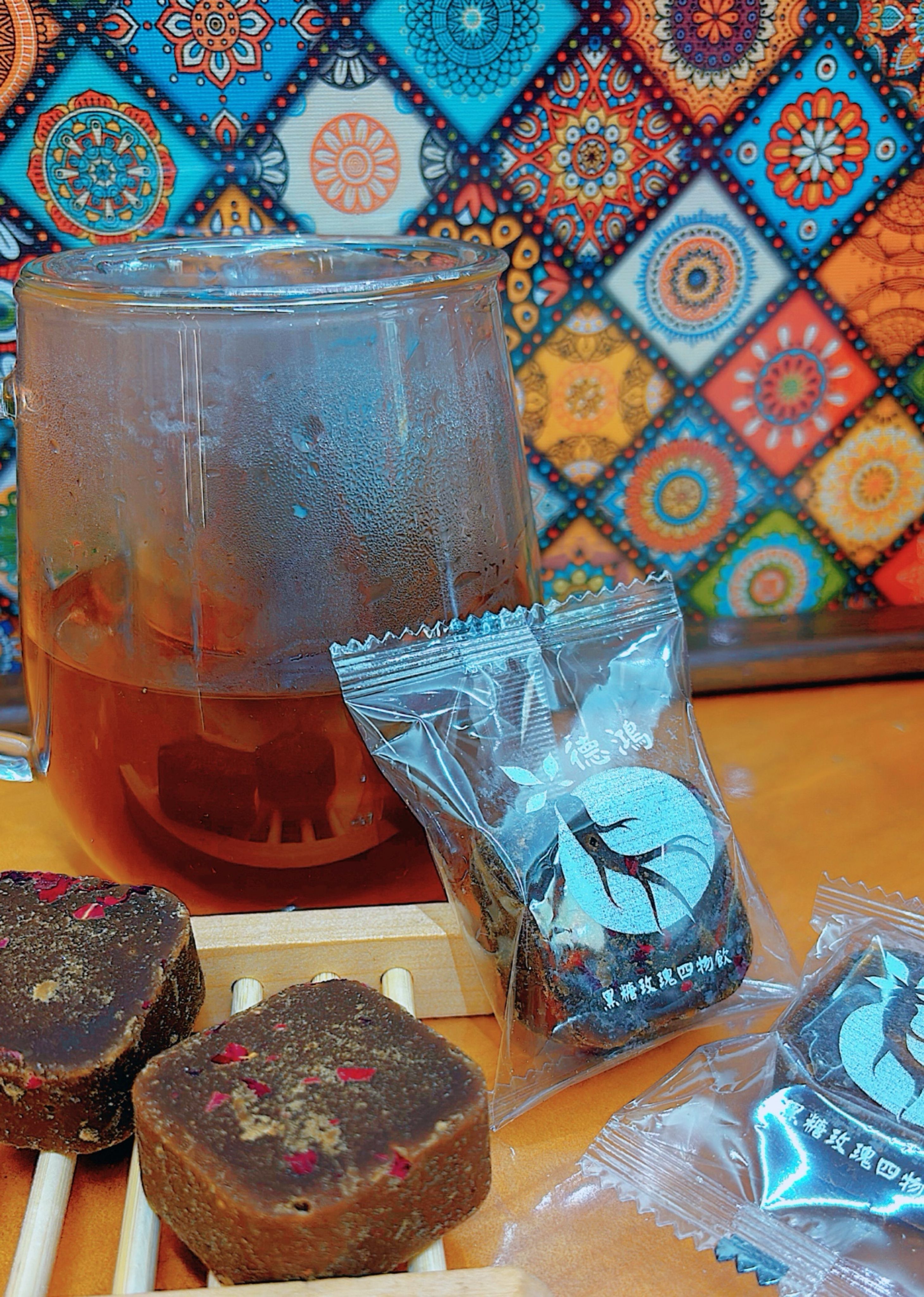 黑糖玫瑰四物飲 茶磚