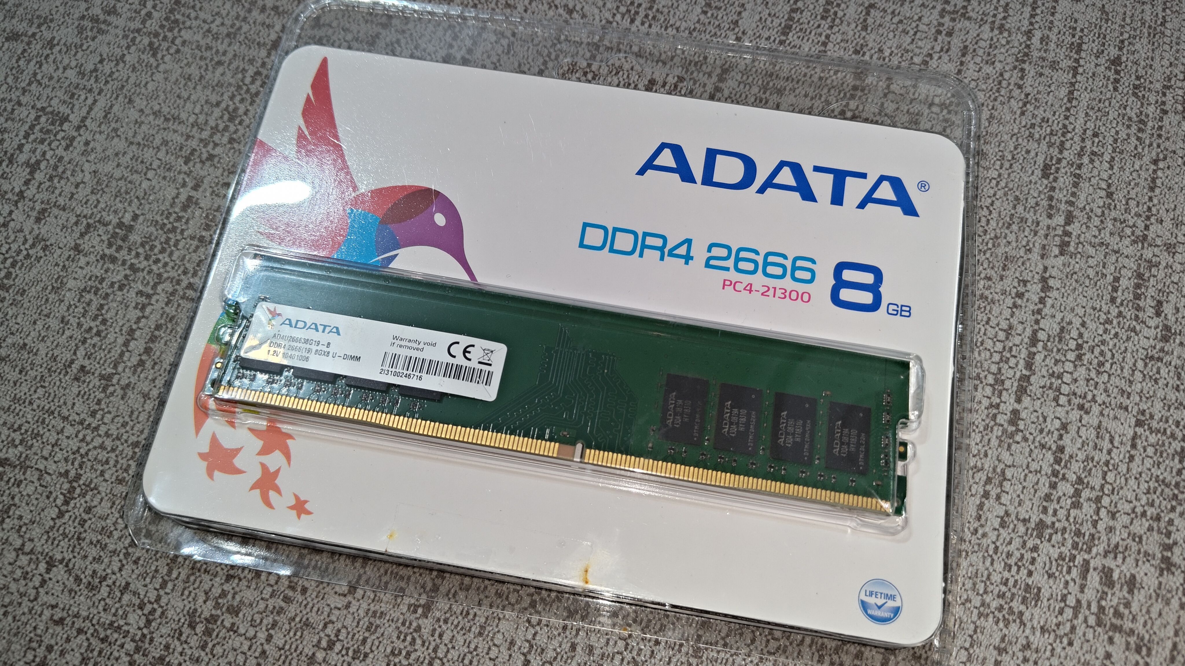 威剛 DDR4 2666 8GB （AD4U266638G19-B）