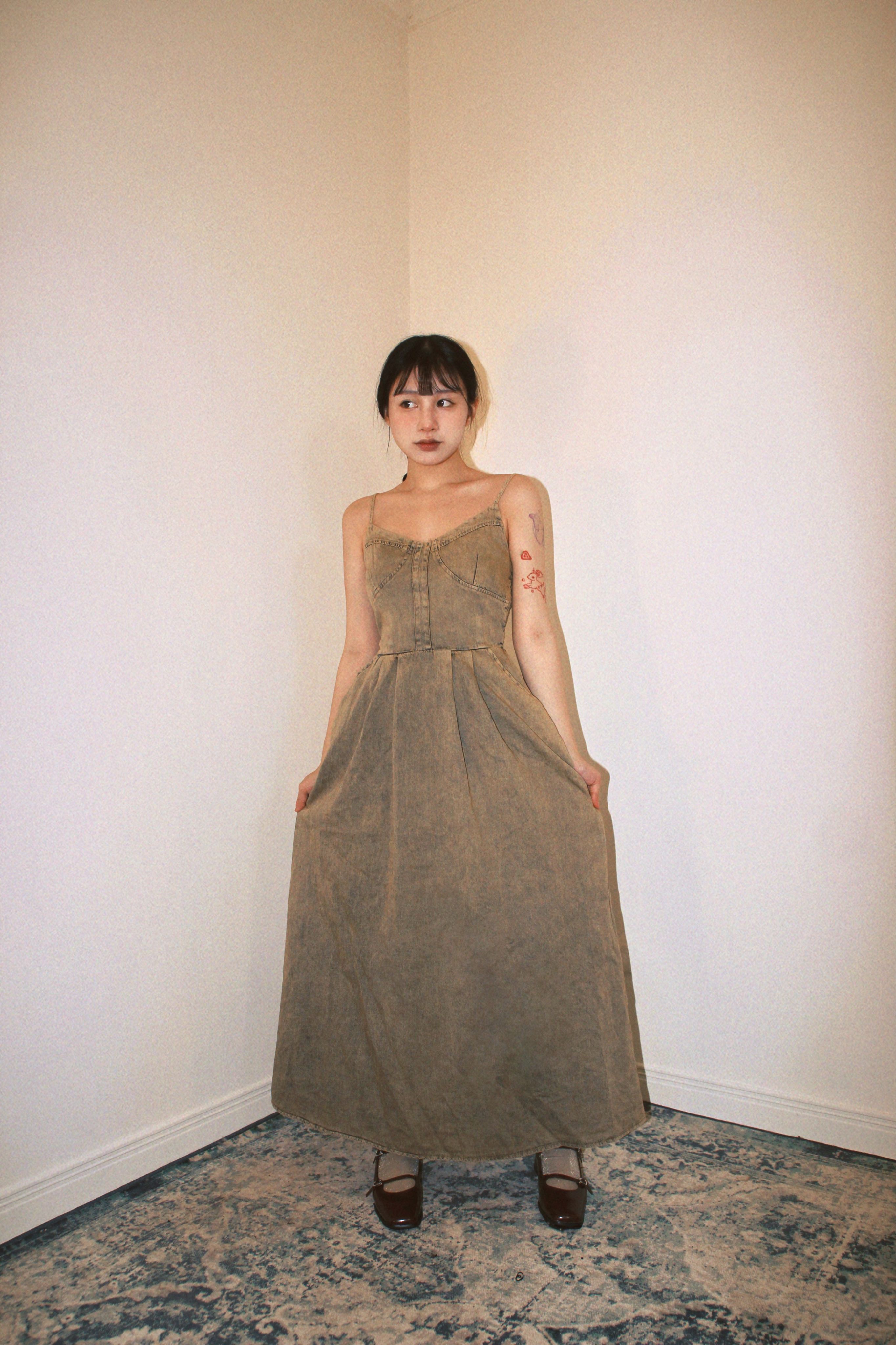 韓版丹寧洗色連身洋裝