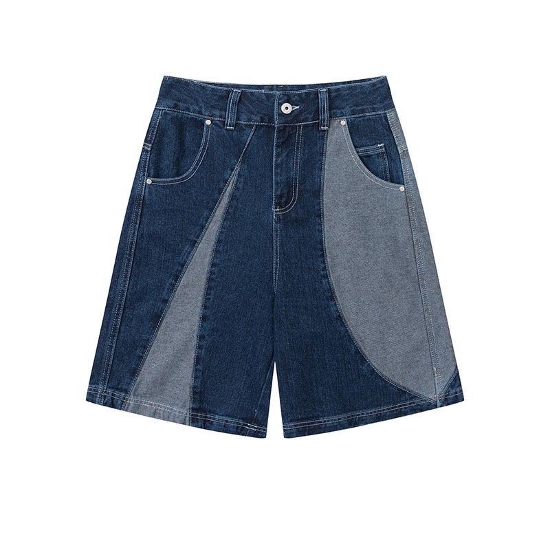 丹寧拼接短褲