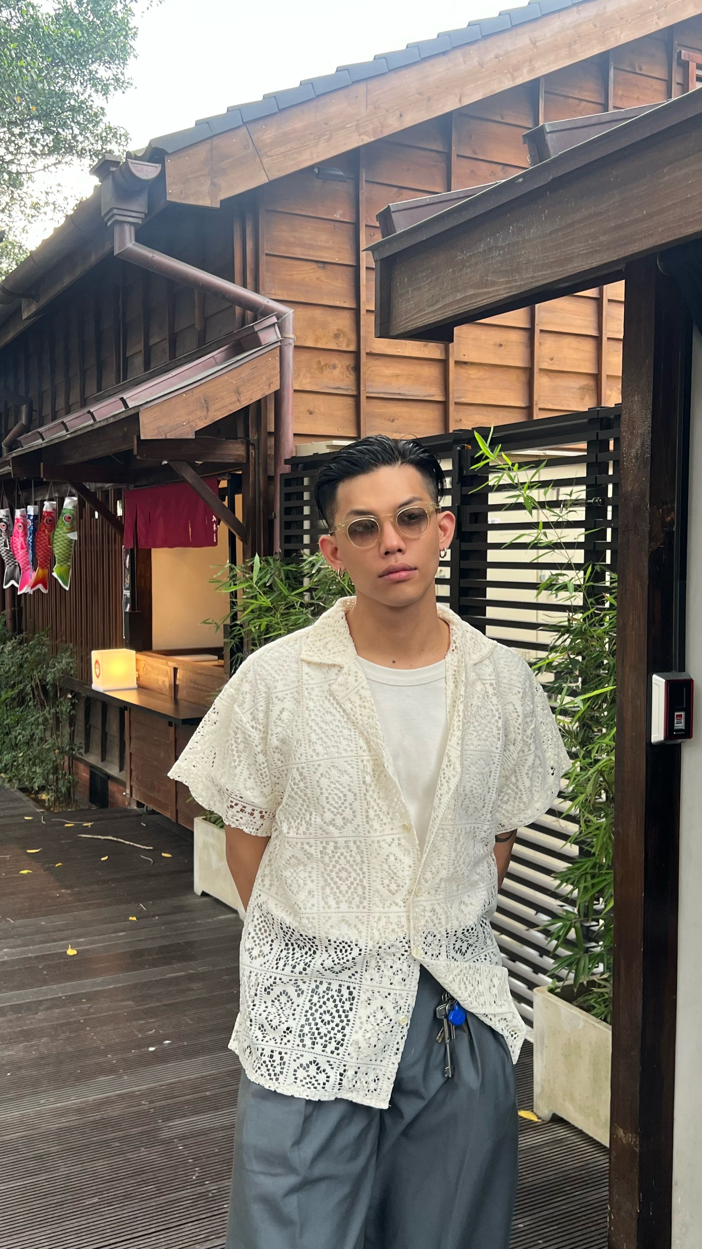 JOINI簍空古巴領襯衫