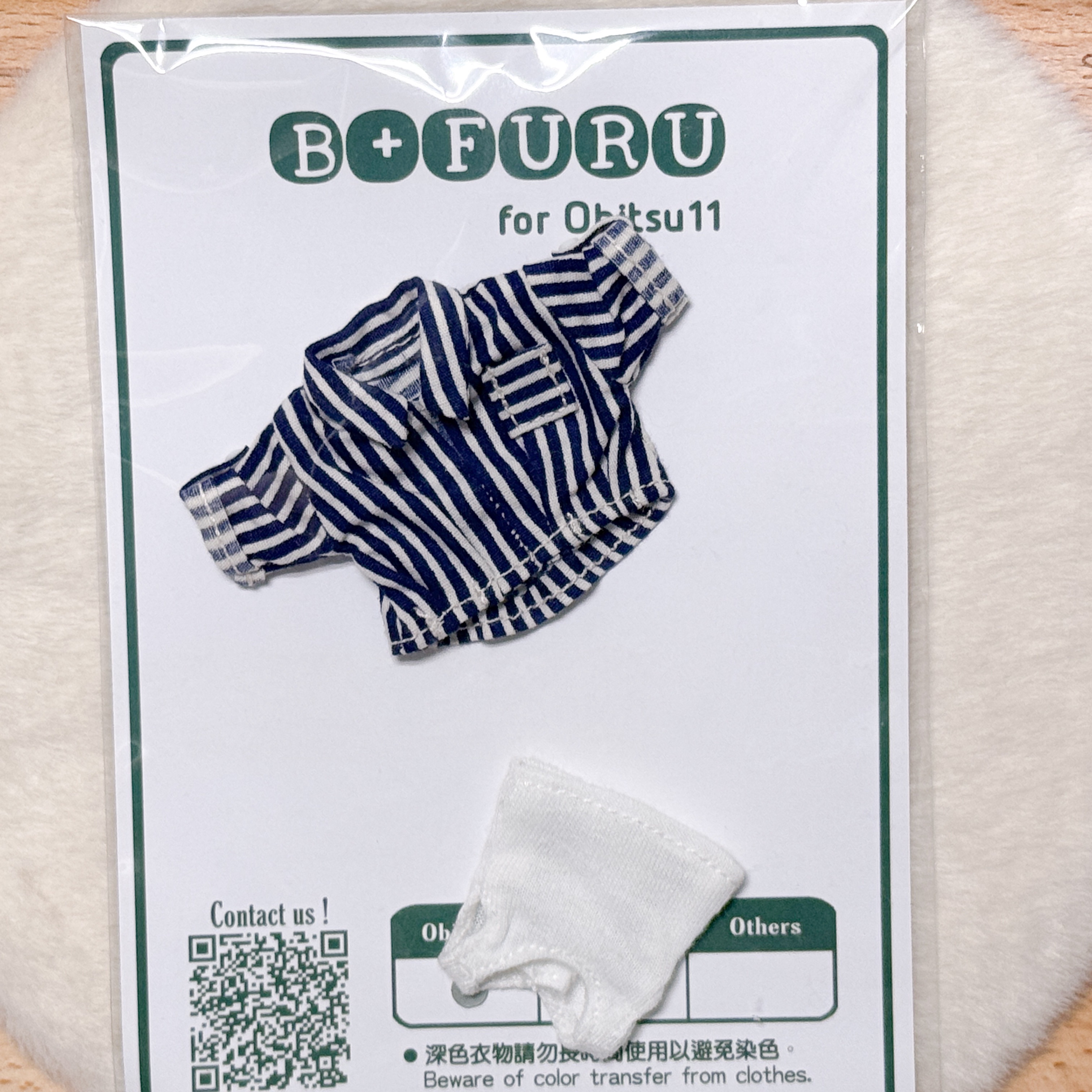 B+FURU 寬版打褶休閒上衣 10深藍條