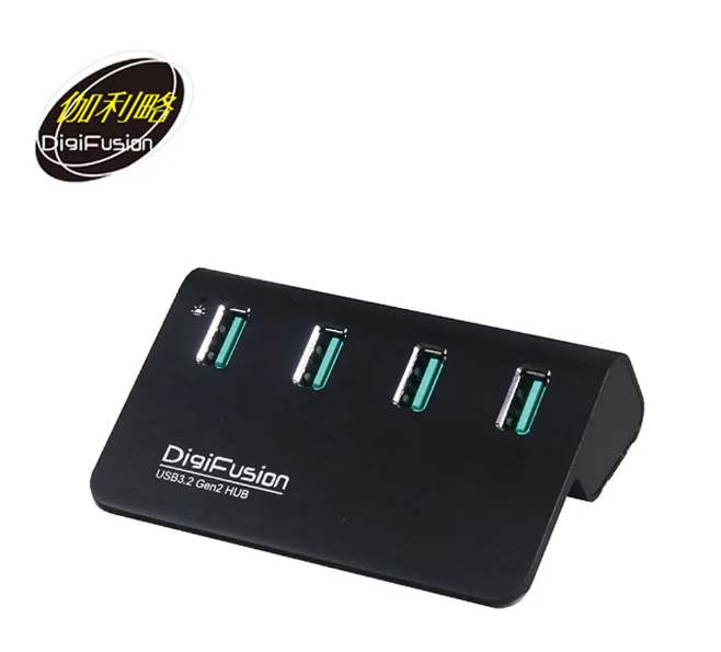 伽利略】USB3.2 Gen2 4埠 鋁合金Hub-黑