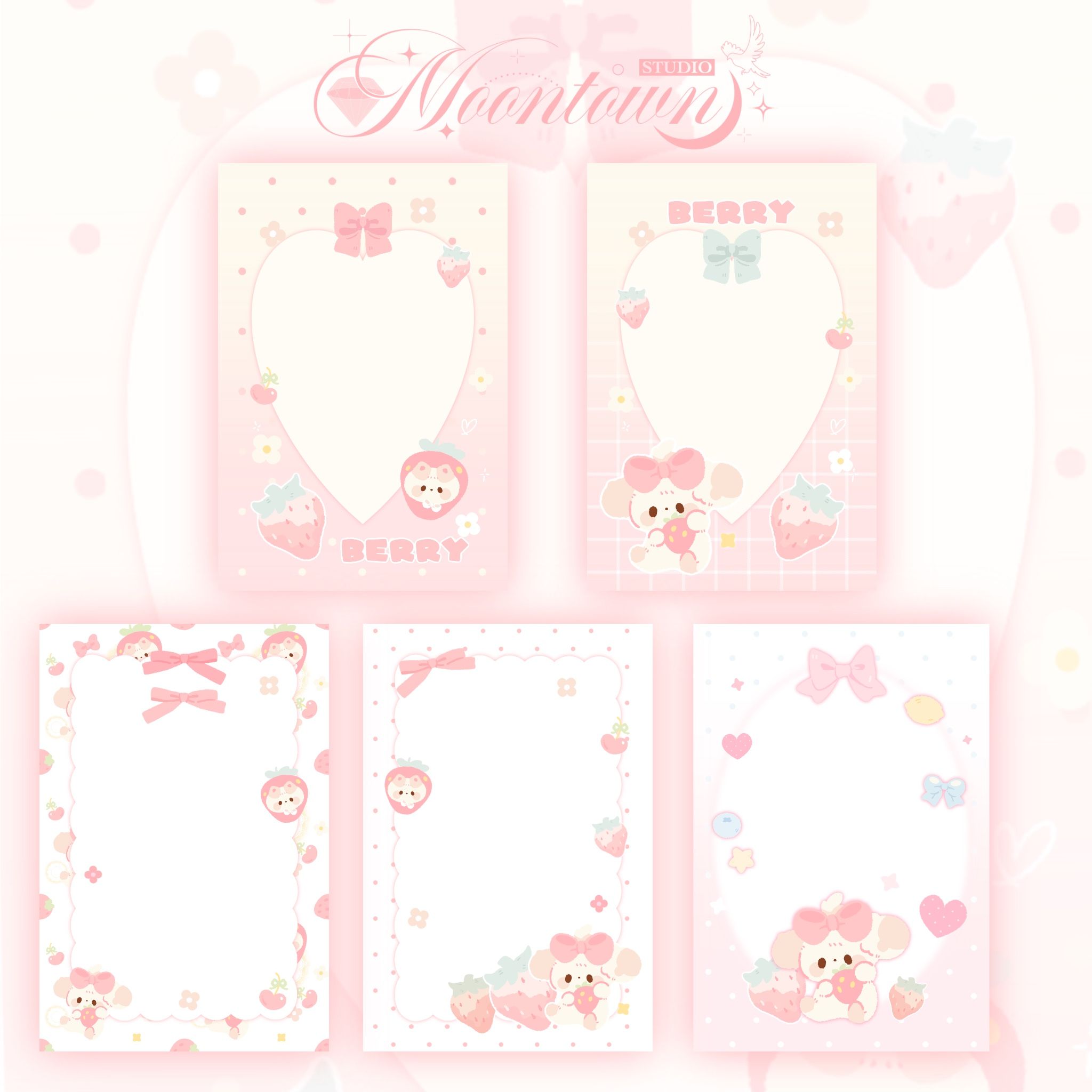 MT🌙小草莓五月新品獨家便簽可愛學生用品辦公文具無黏性便條紙