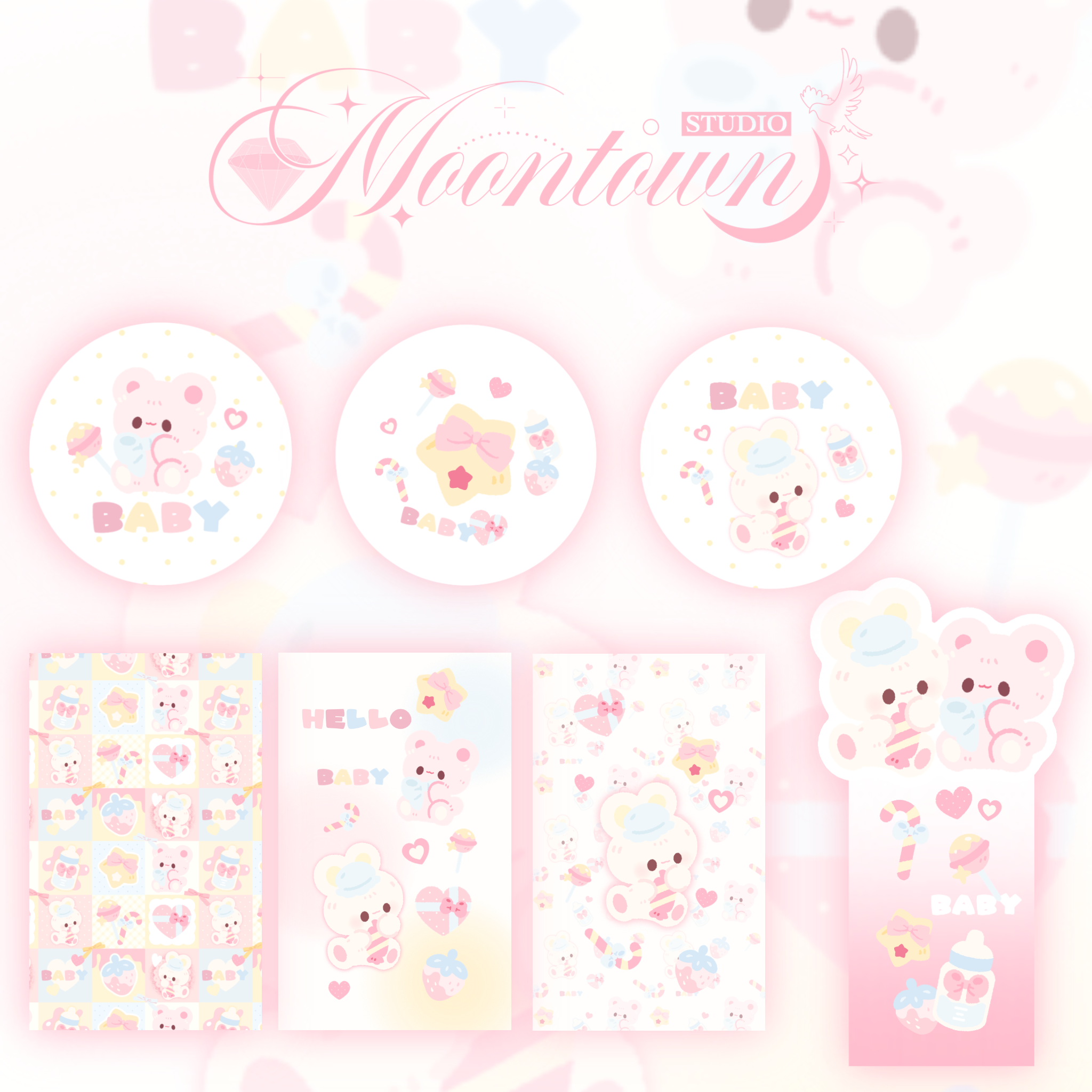 MT🌙兒時回憶七月新品組合福袋獨家文創封口貼亮膜可愛打包材料少女新可愛貼紙