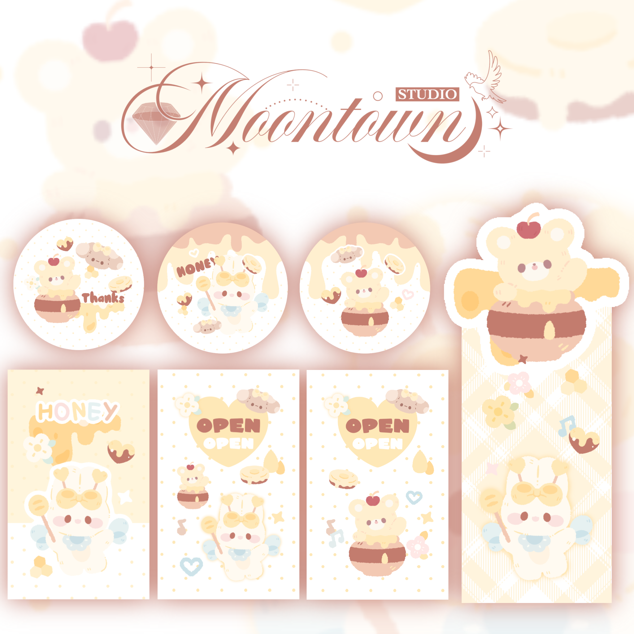 MT🌙蜜蜂生活八月新品組合福袋獨家文創封口貼亮膜可愛打包材料少女新可愛貼紙