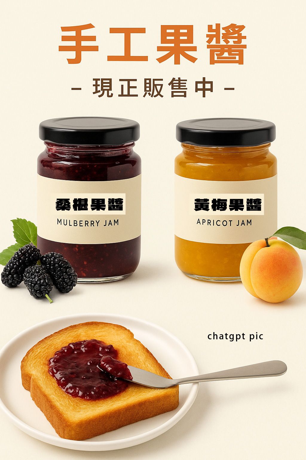 當季純手工水果果醬｜桑椹果醬Ｘ黃熟梅果醬｜無添加