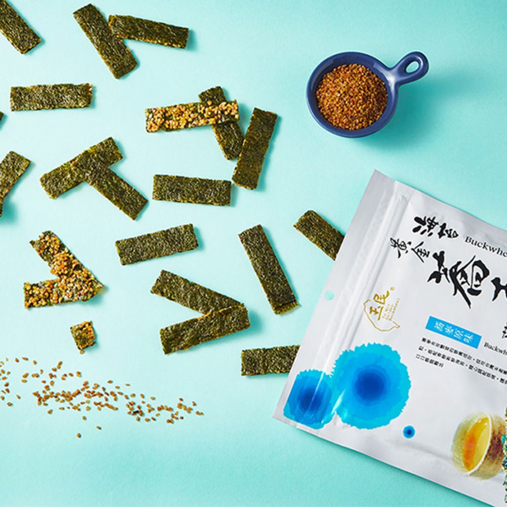 【福穀樂】黃金蕎麥海苔薄燒（全素/甜口味）滿1300贈保冷袋