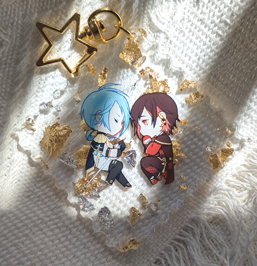 閨密組 金銀箔壓克力吊飾