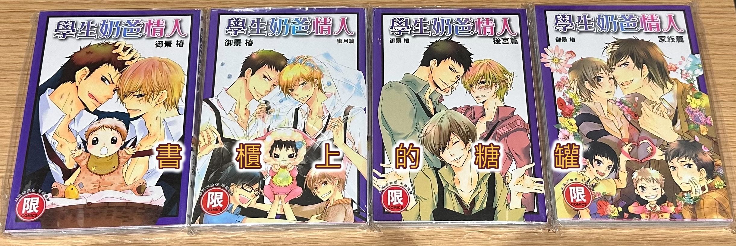 二手》BL漫畫 學生奶爸情人 後宮篇 家族篇 蜜月篇 共4冊 御景椿 無章釘 東販