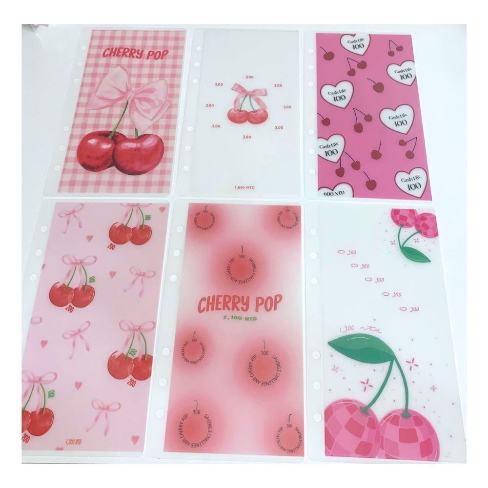 【Penmeet】韓國現金資料袋 櫻桃現金袋 存錢 儲蓄規劃 存錢大挑戰