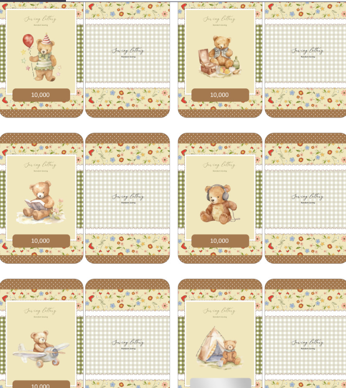 【Penmeet】DIY 復古熊刮刮卡 包含可刮貼紙18張