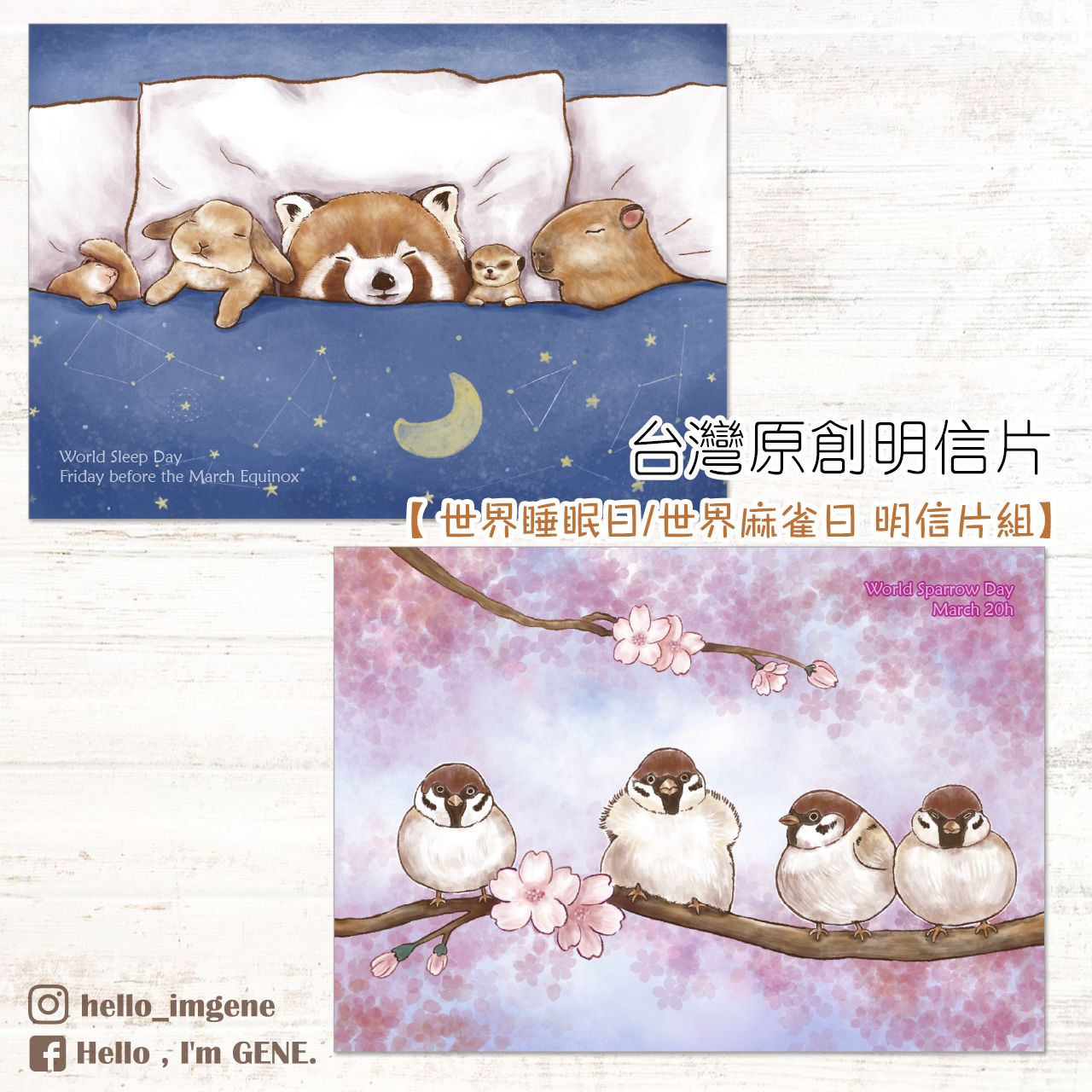 世界睡眠日/世界麻雀日＆麻雀 航空貼紙