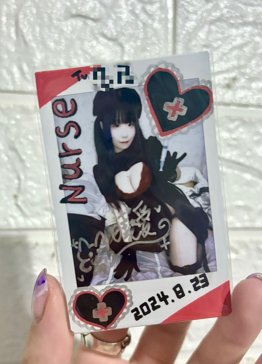 「完售絕版」曉愛✦ 高衩黑色護士 拍立得  ✞ 手繪拍立得 （照片隨機 首圖繪圖為範例 純手繪）