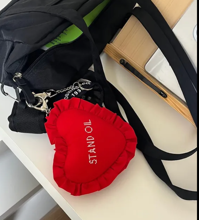 Standoil Heart Shopping Basket Keyring 愛心收納環保袋