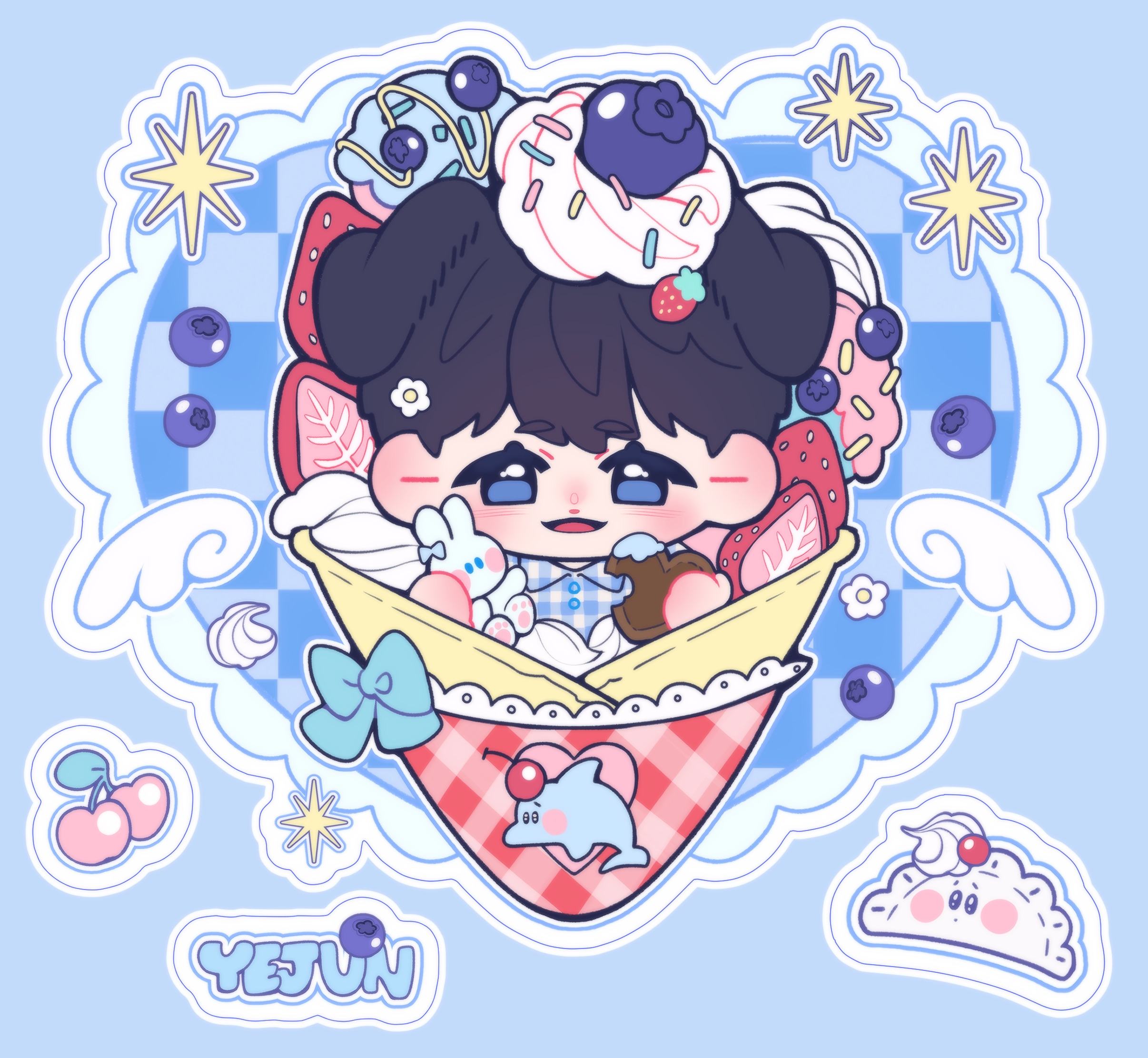 藝俊可麗餅貼紙🫐🐬✨（銀河膜）