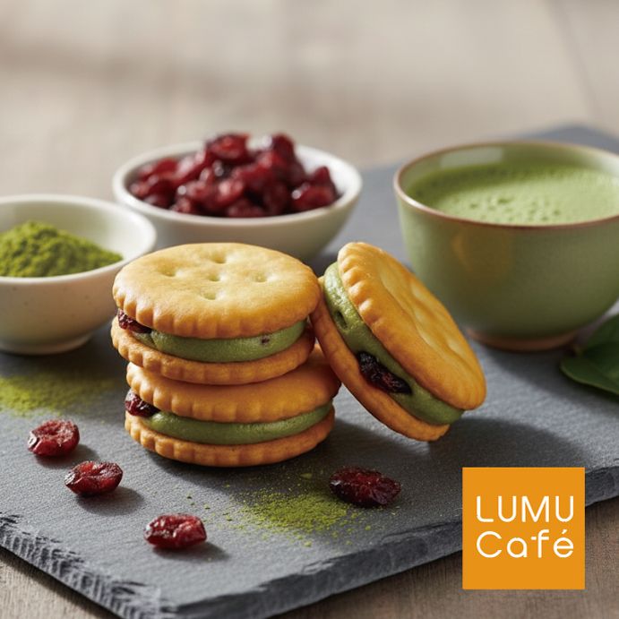 LUMU Café 蔓越莓綠茶牛軋糖小圓餅 牛軋糖夾心小圓餅乾 一包袋裝23入 追劇零食 點心 兒童節
