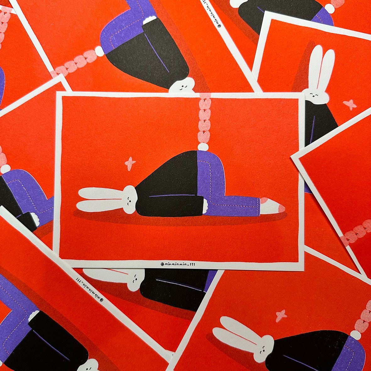 明信片｜快樂躺蘋兔