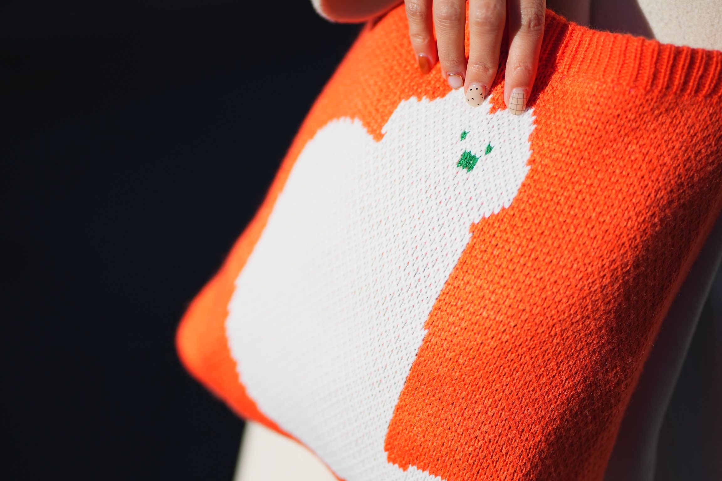 針織包｜貓咪拿花