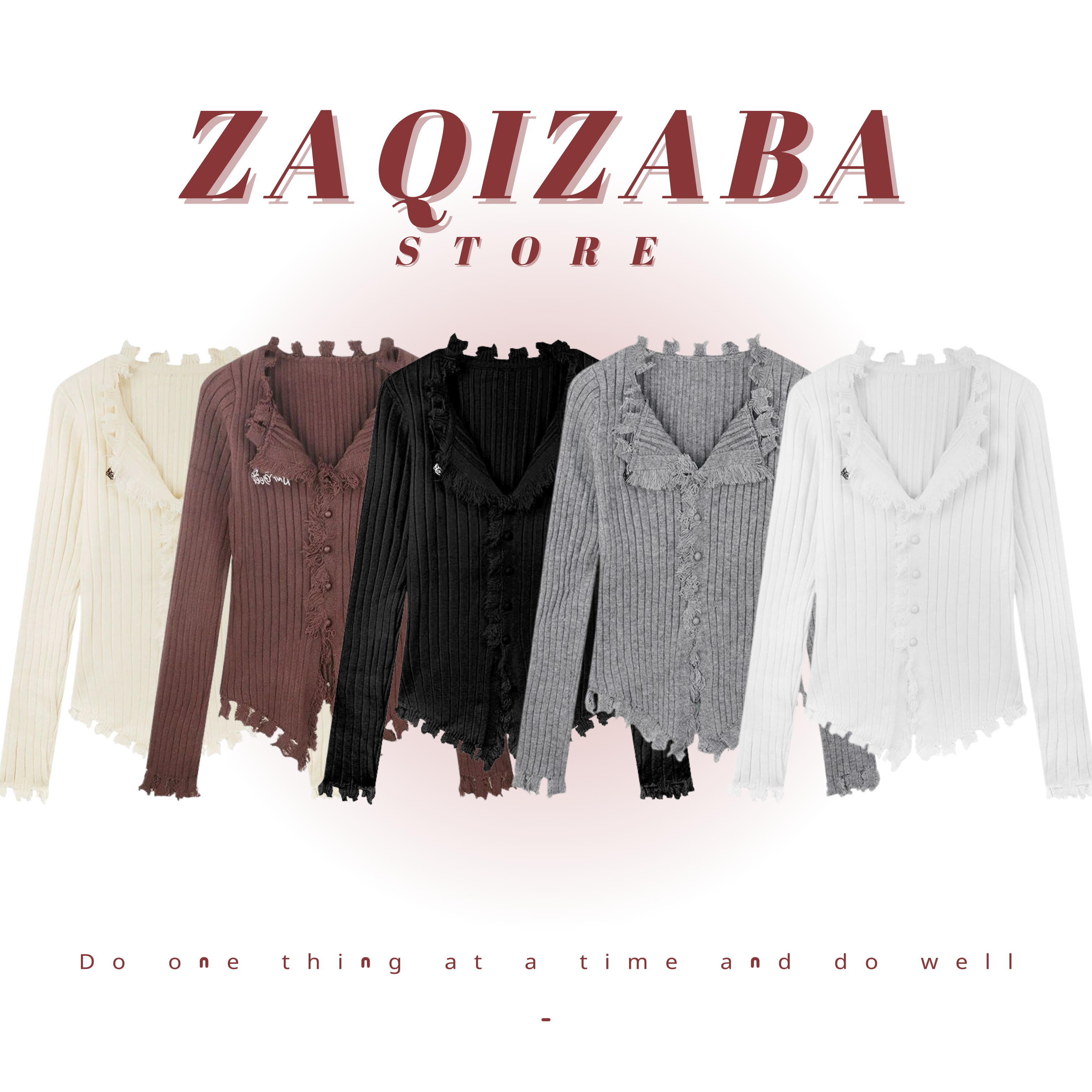 流蘇開衫針織毛衣