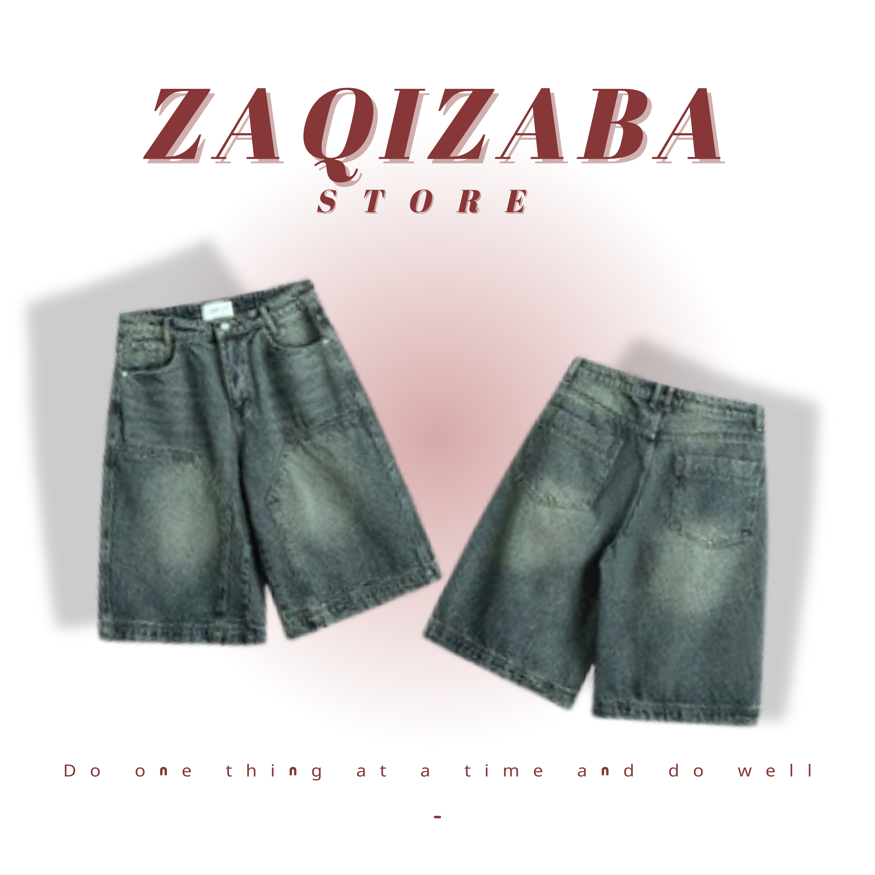 美式復古做舊七分褲