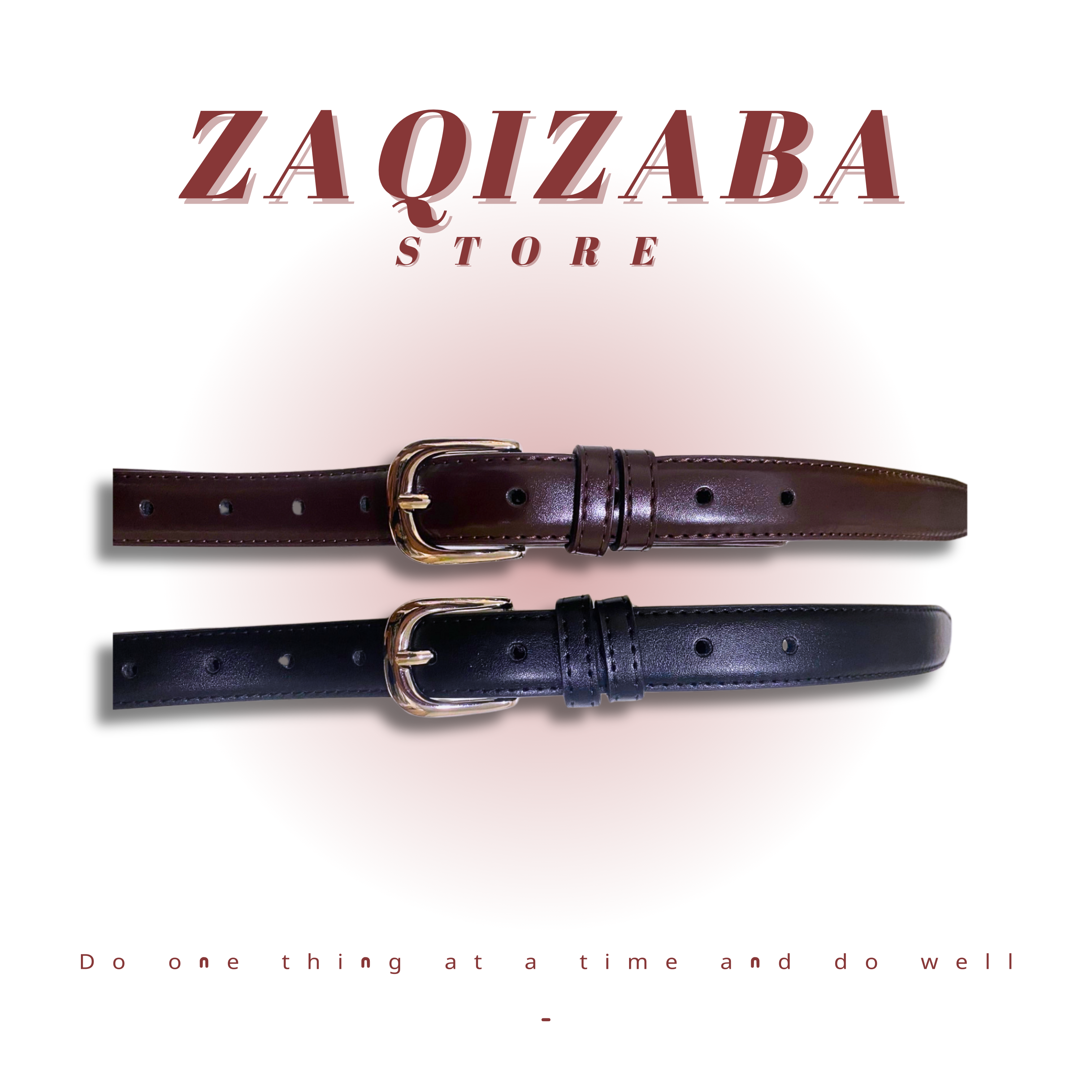 牛皮質感銀扣皮帶