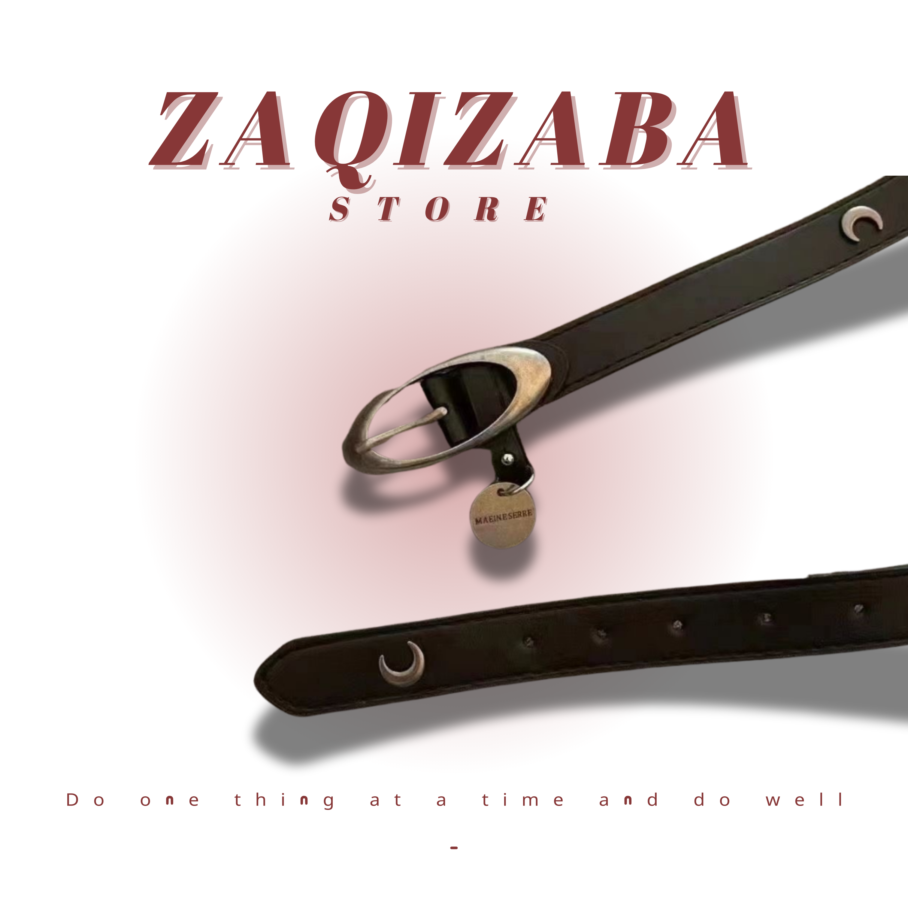 月牙復古造型皮帶