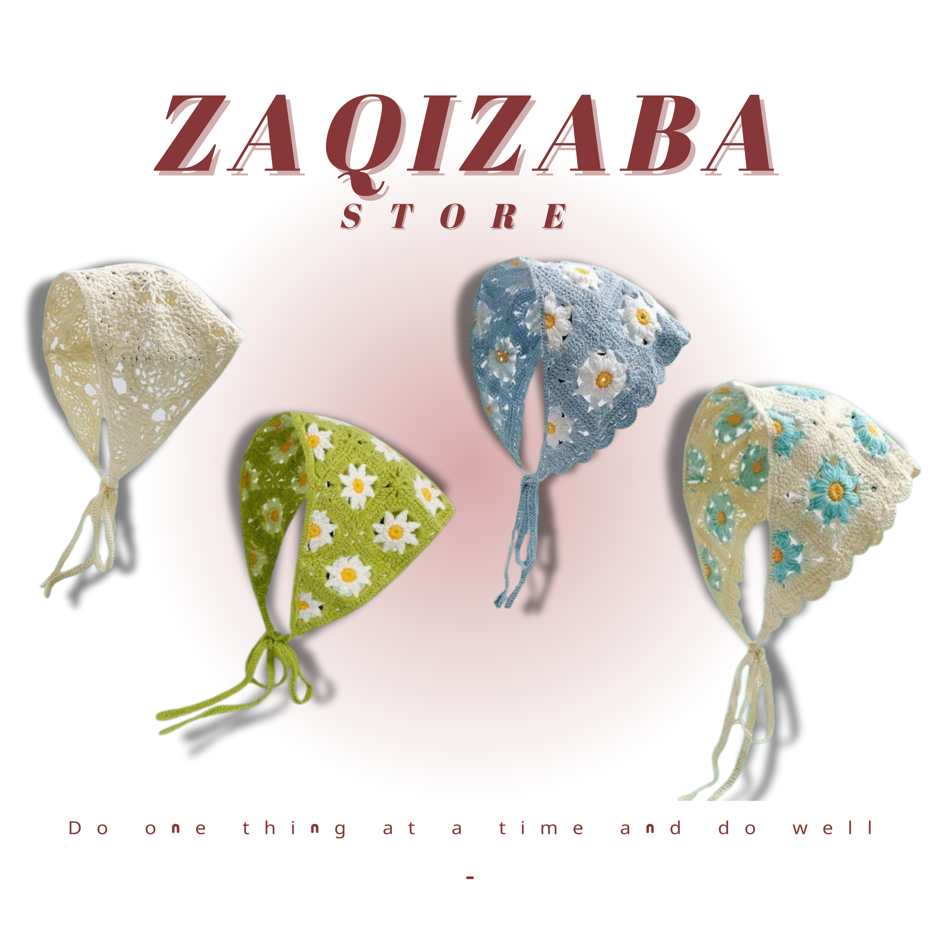 韓式雛菊針織頭套