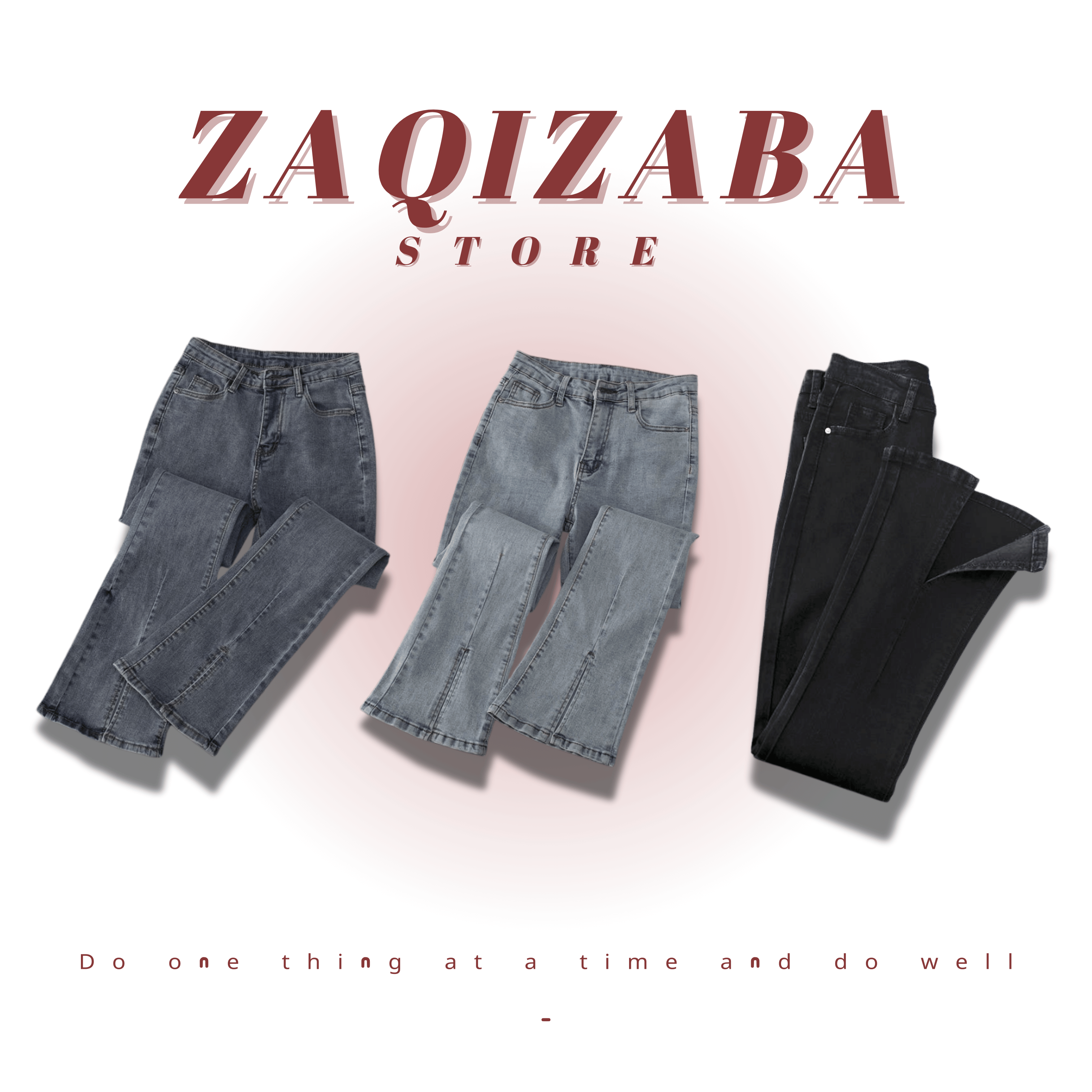 修身牛仔喇叭褲