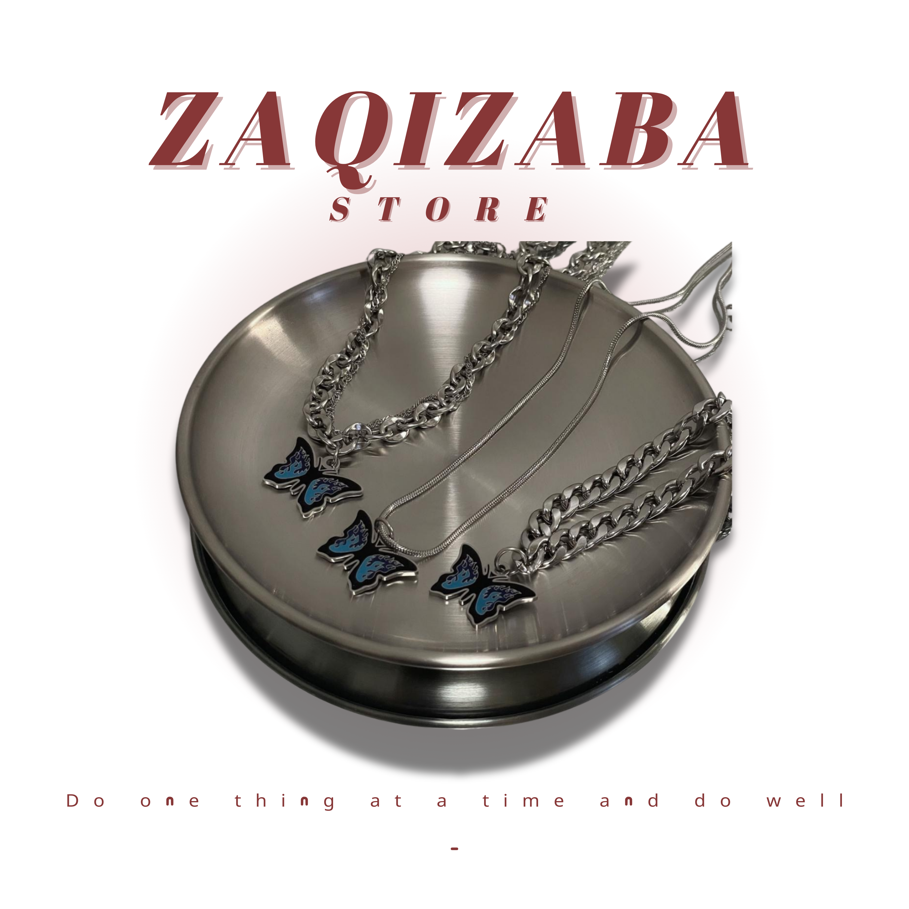 美式嘻哈鈦鋼蝴蝶項鍊