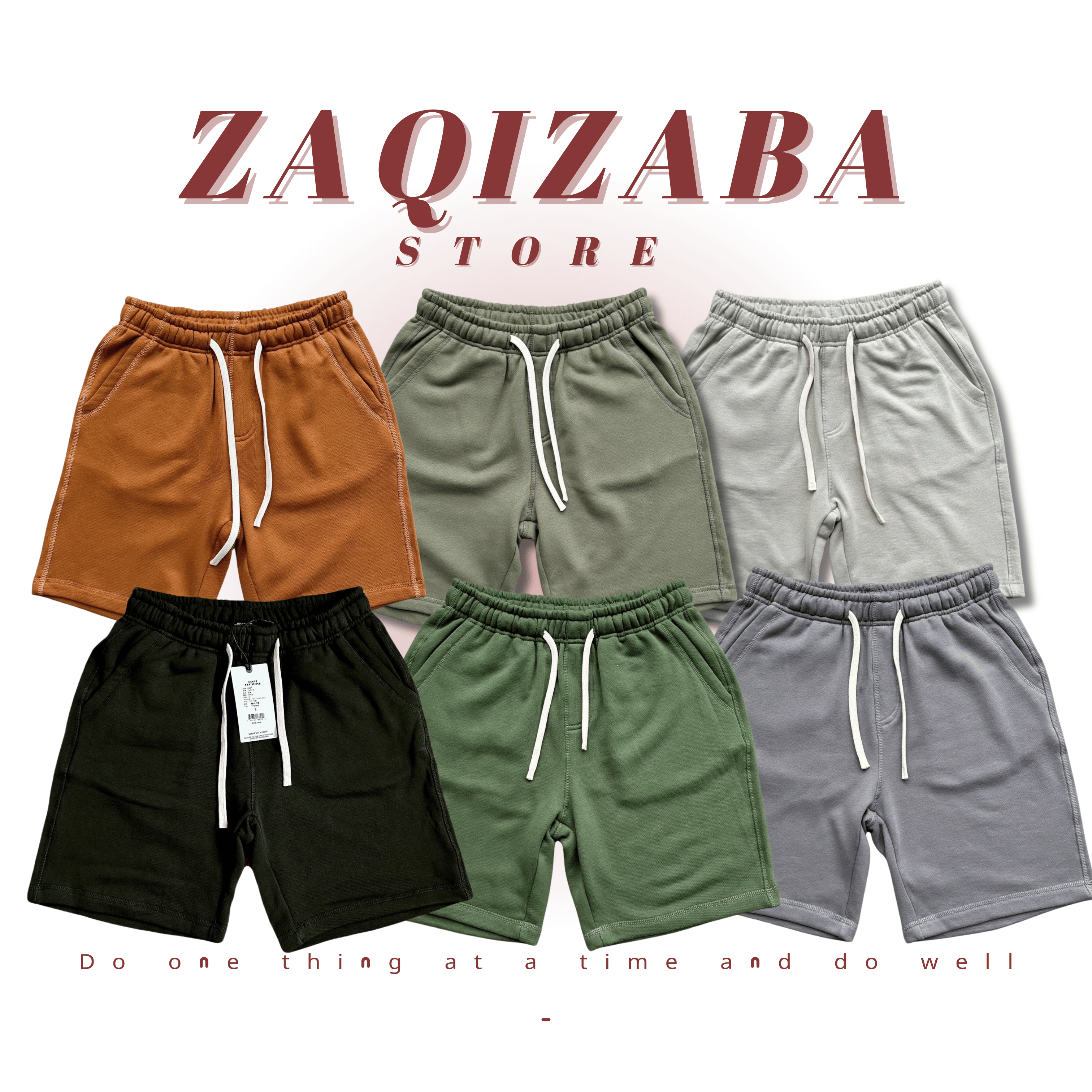 重磅純棉運動休閒五分褲