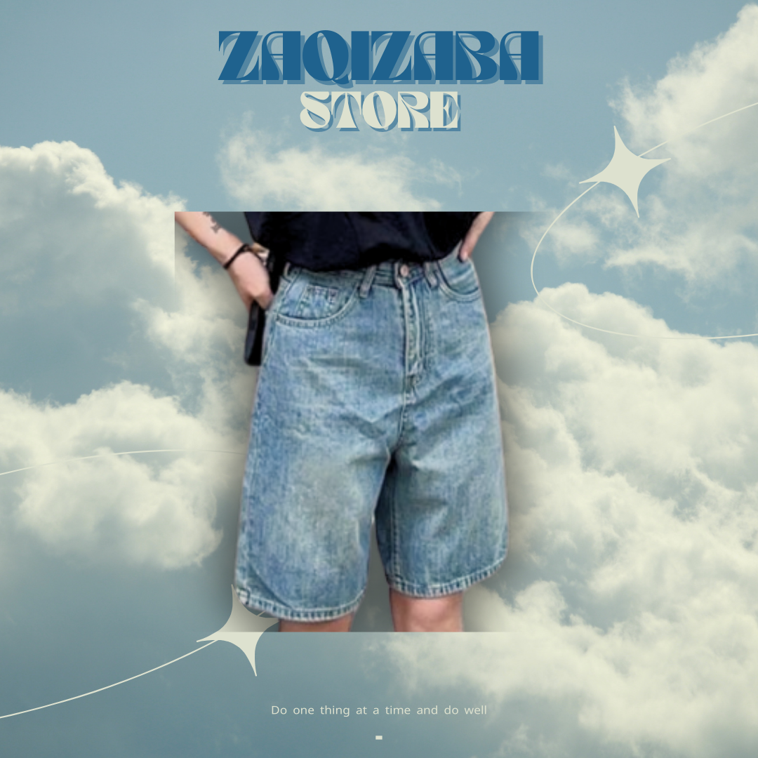 淺藍五分牛仔褲