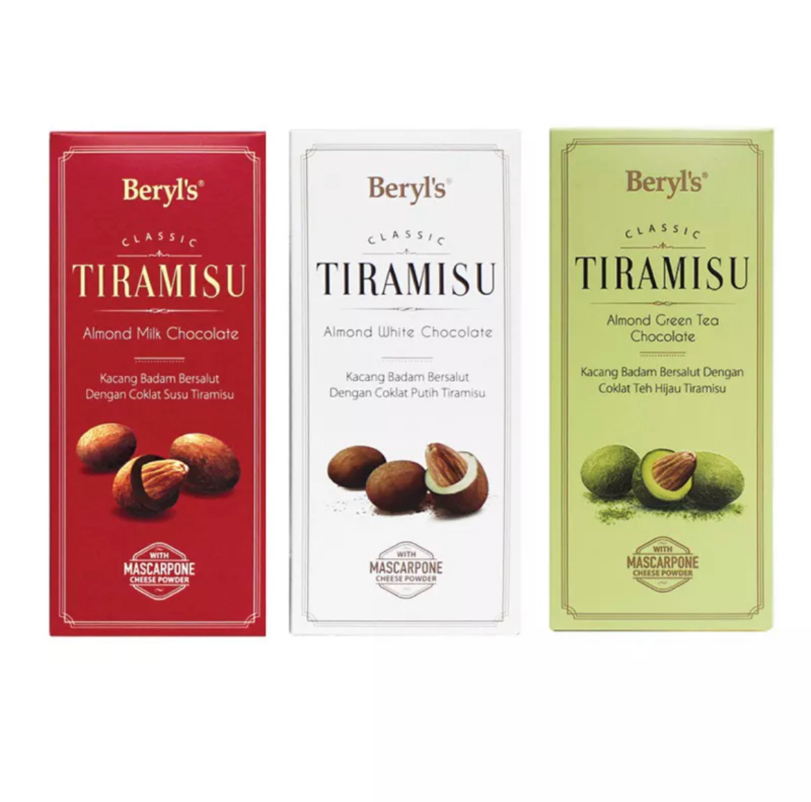 【預購/代購】馬來西亞 Beryl’s 倍樂絲／提拉米蘇杏仁巧克力【重量：200克大盒裝】