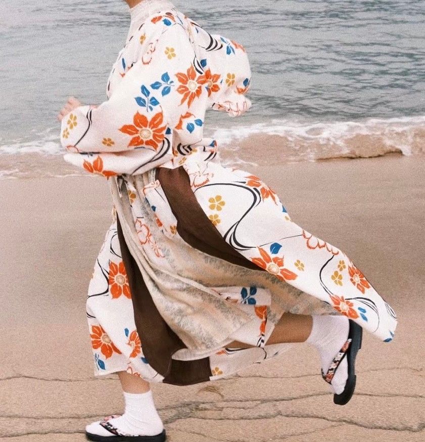 豬肉小姐 復古 日系 日本式 人字拖 二手木屐鞋 木底夾腳 印花男女款木屐鞋